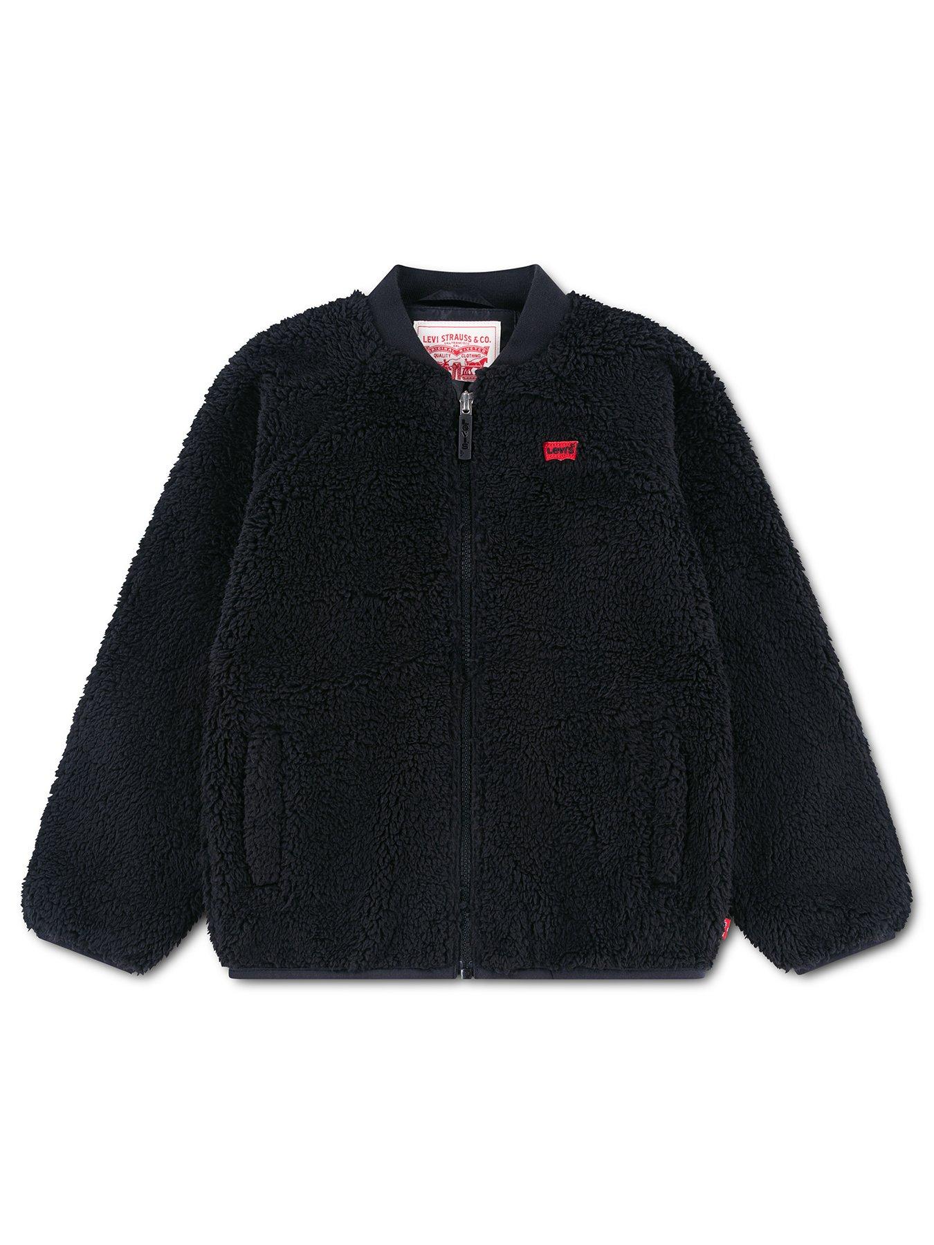 Image 1 of 4 of Levi's Boys Sherpa Full Zip Pocket Jacket - Black