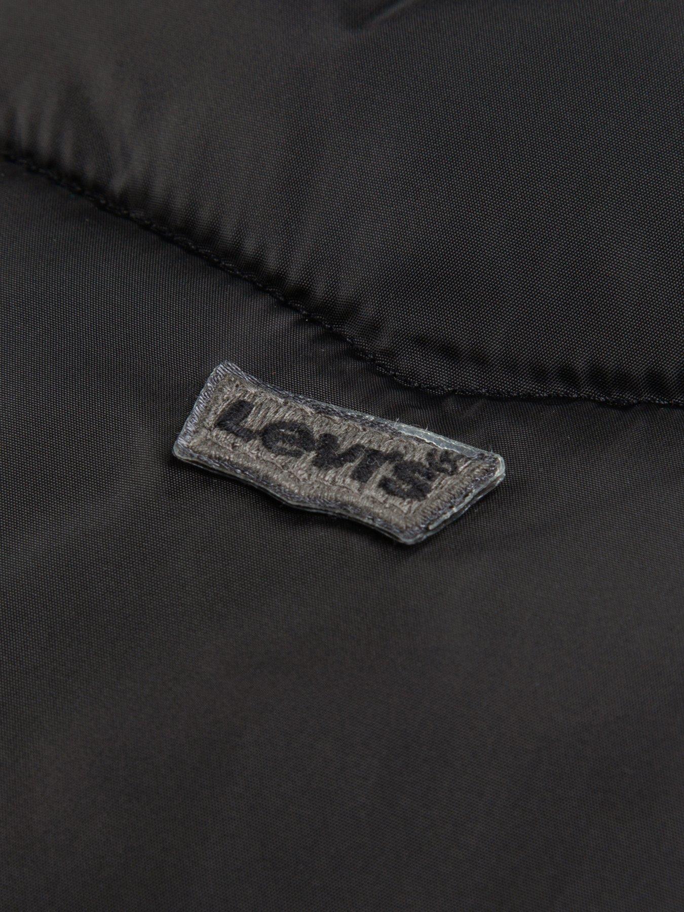 Image 4 of 4 of Levi's Boys Hooded Padded Zip Through Jacket - Black