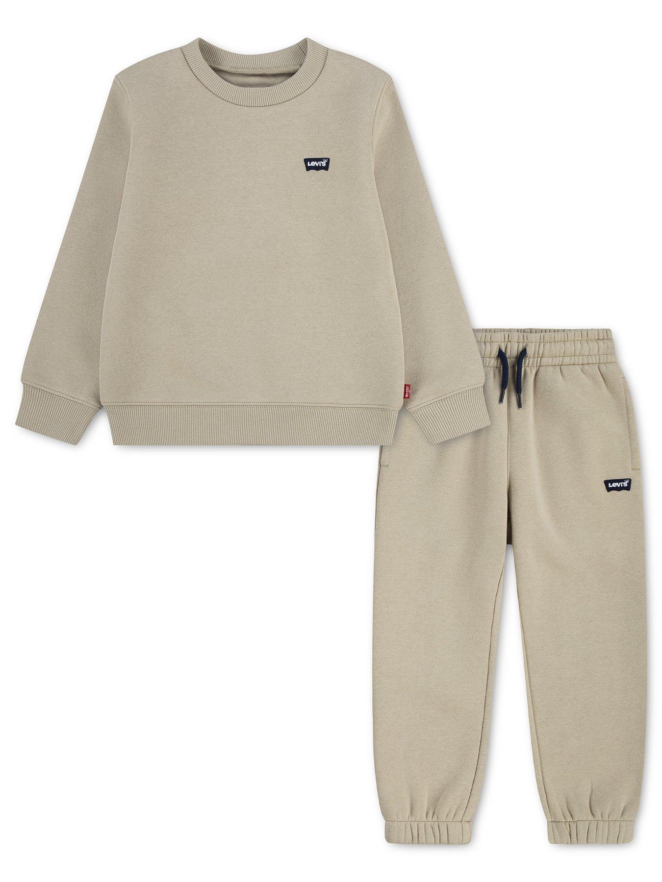 Levi's Kids' Crew Neck Sweatshirt  &  Jogger Set - Beige
