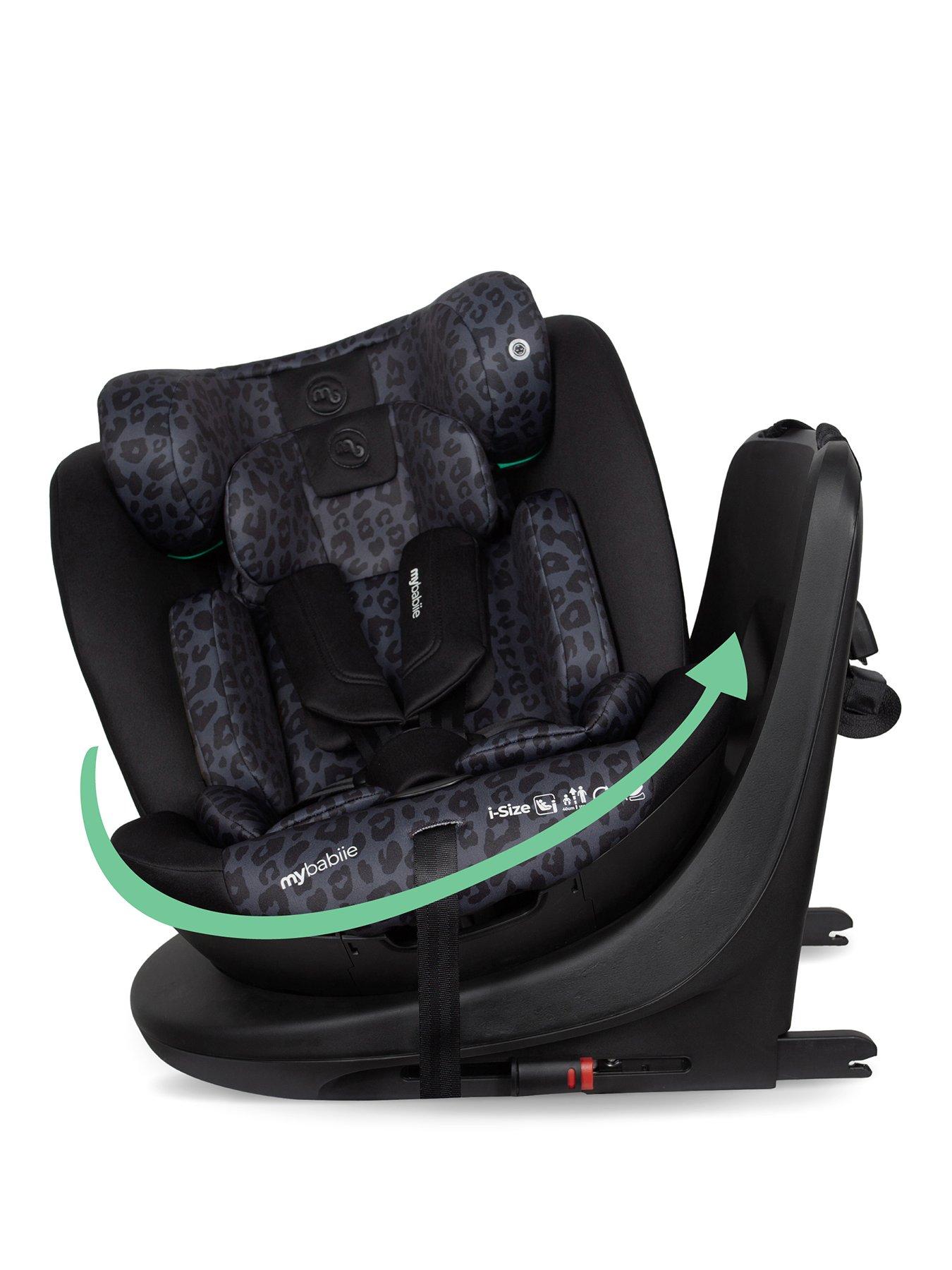My Babiie MBCS300 Spin R129 Car Seat with Top Tether - Black Leopard