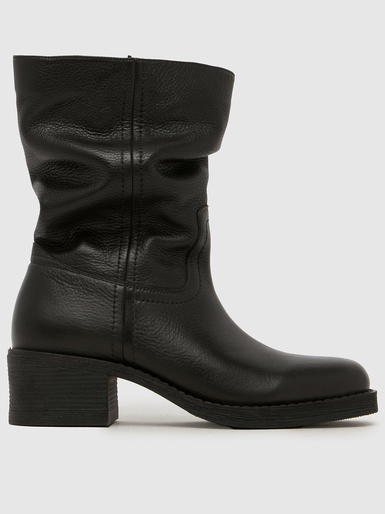 Schuh Dakota Slouch Leather Ankle Boot - Black