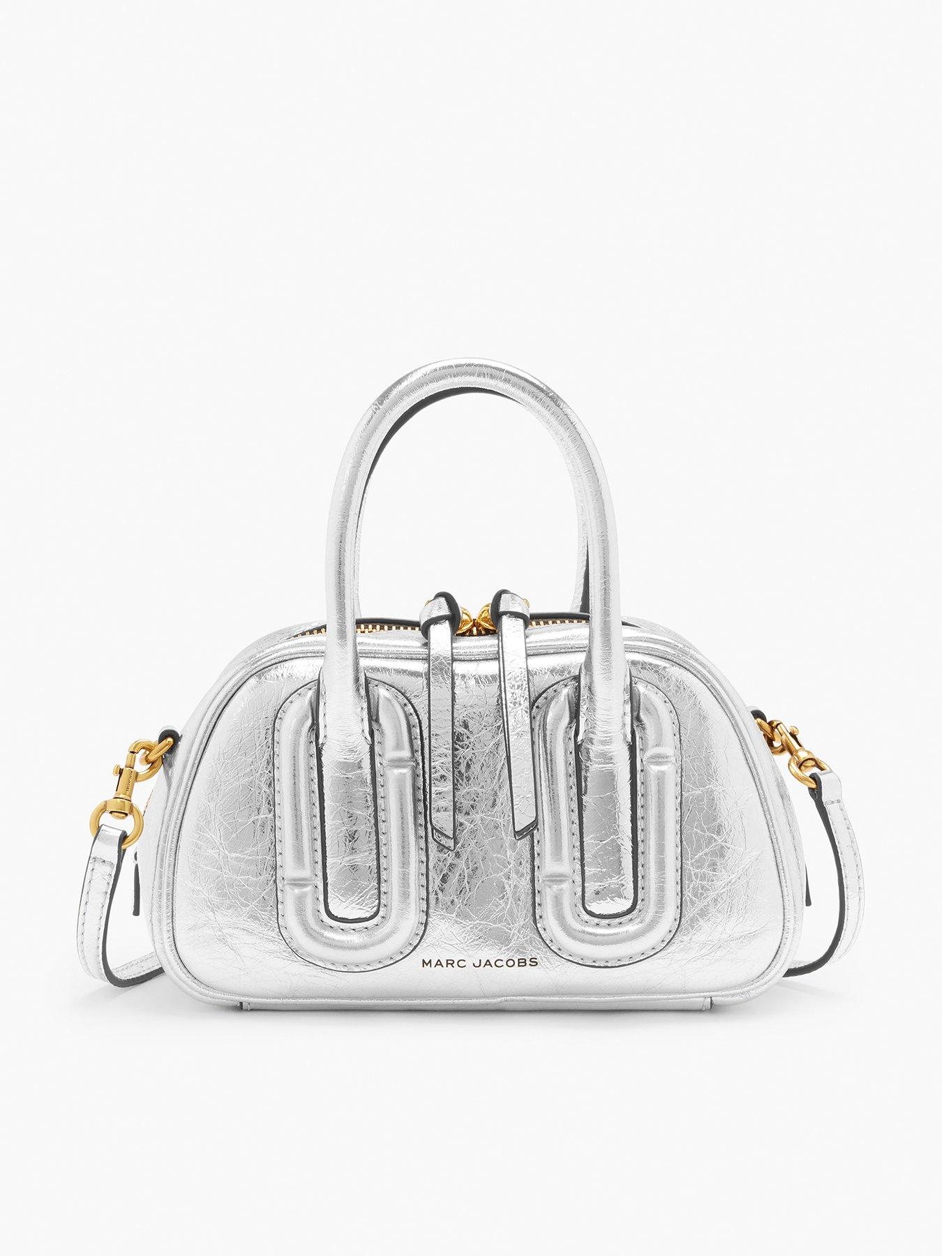 MARC JACOBS The Micro Bauletto Top Handle Bag  - Silver