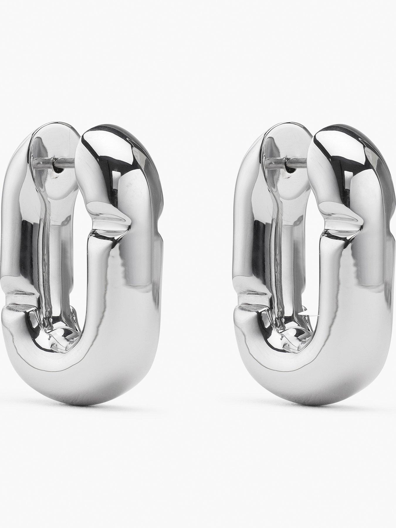 MARC JACOBS Pop J Huggie Hoop Earrings - Silver