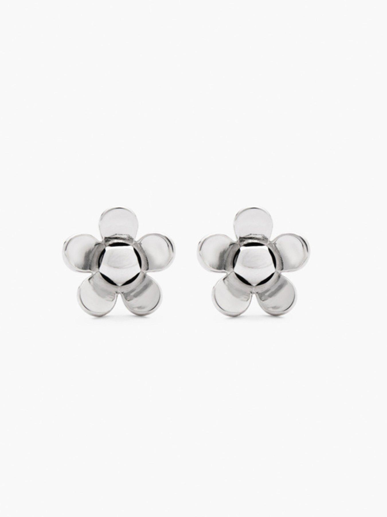 Image 2 of 4 of MARC JACOBS Womens Daisy Silver-Tone Polished Stud Earrings - Silver
