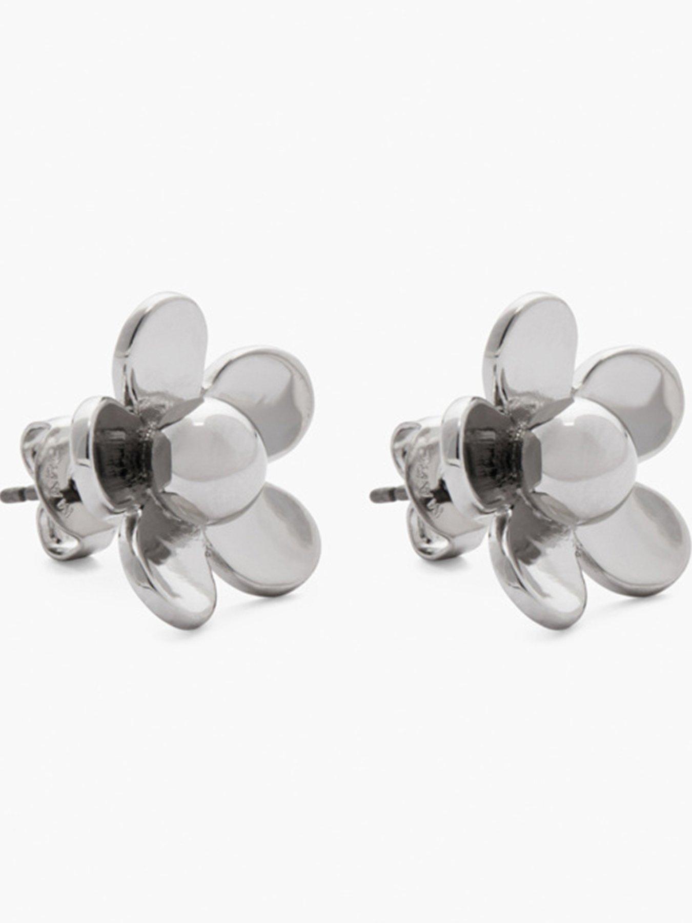 Image 3 of 4 of MARC JACOBS Womens Daisy Silver-Tone Polished Stud Earrings - Silver