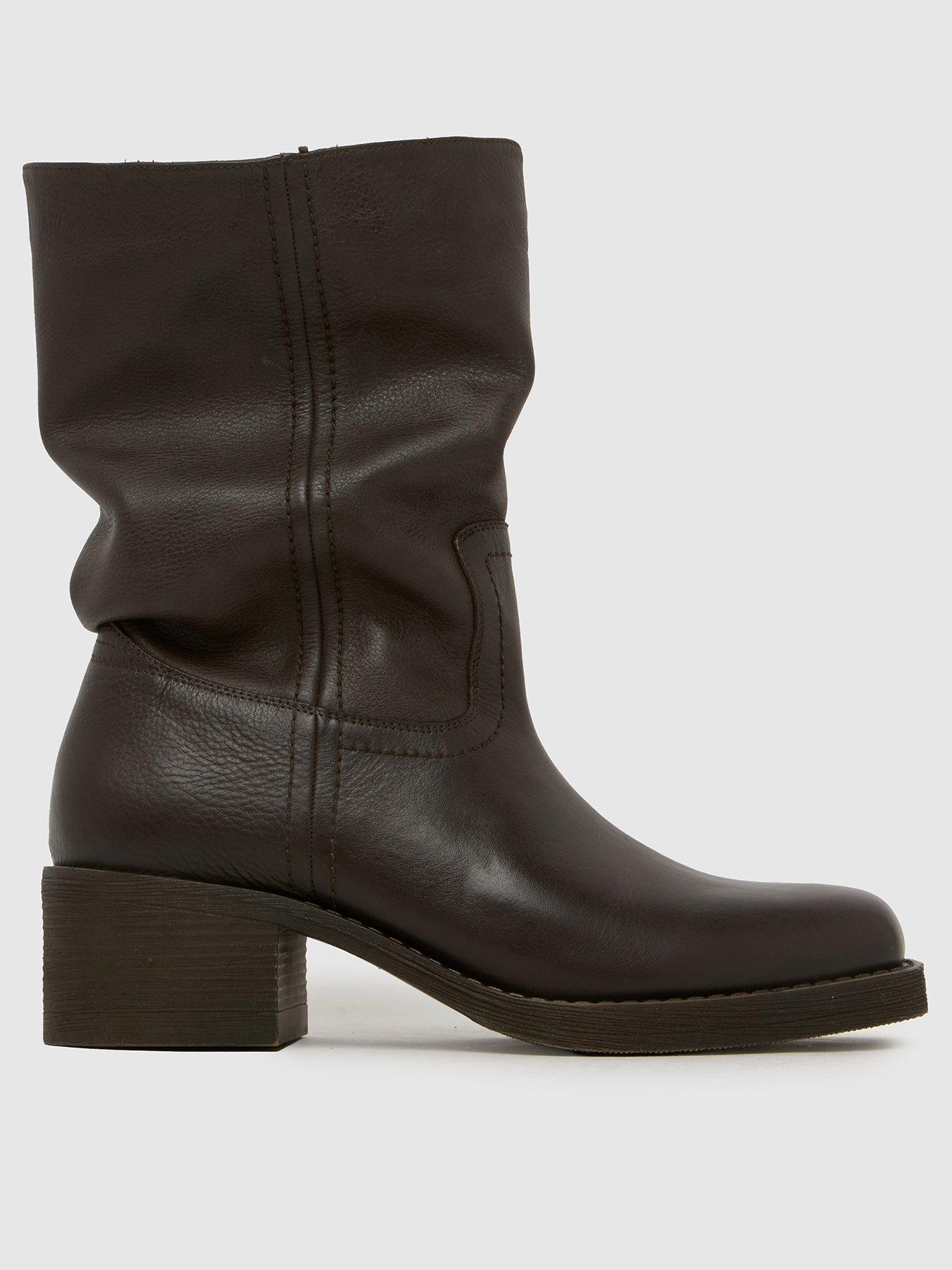 Schuh Dakota Slouch Leather Ankle Boot - Brown