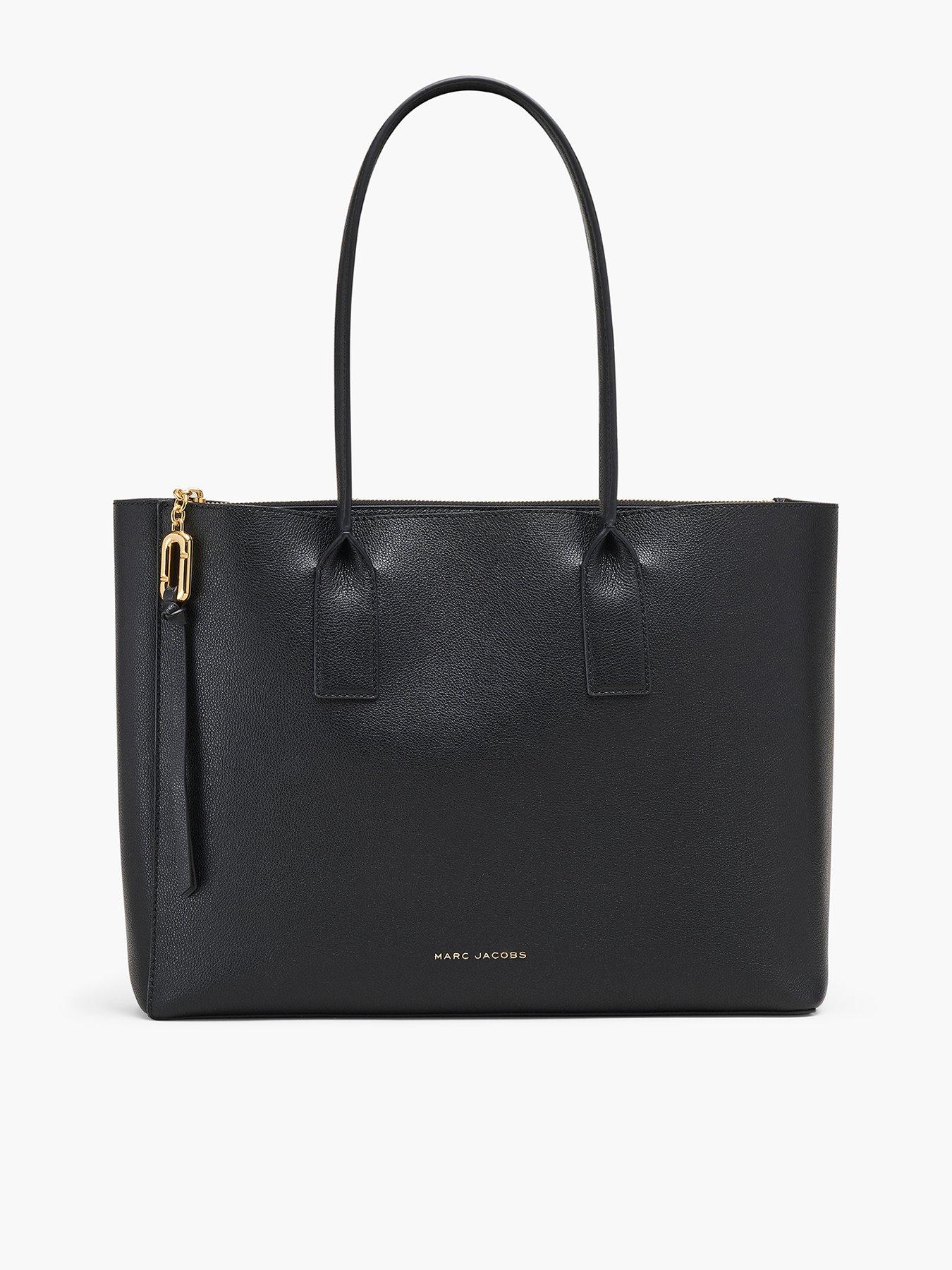 MARC JACOBS Pop J Work Leather Tote Bag - Black