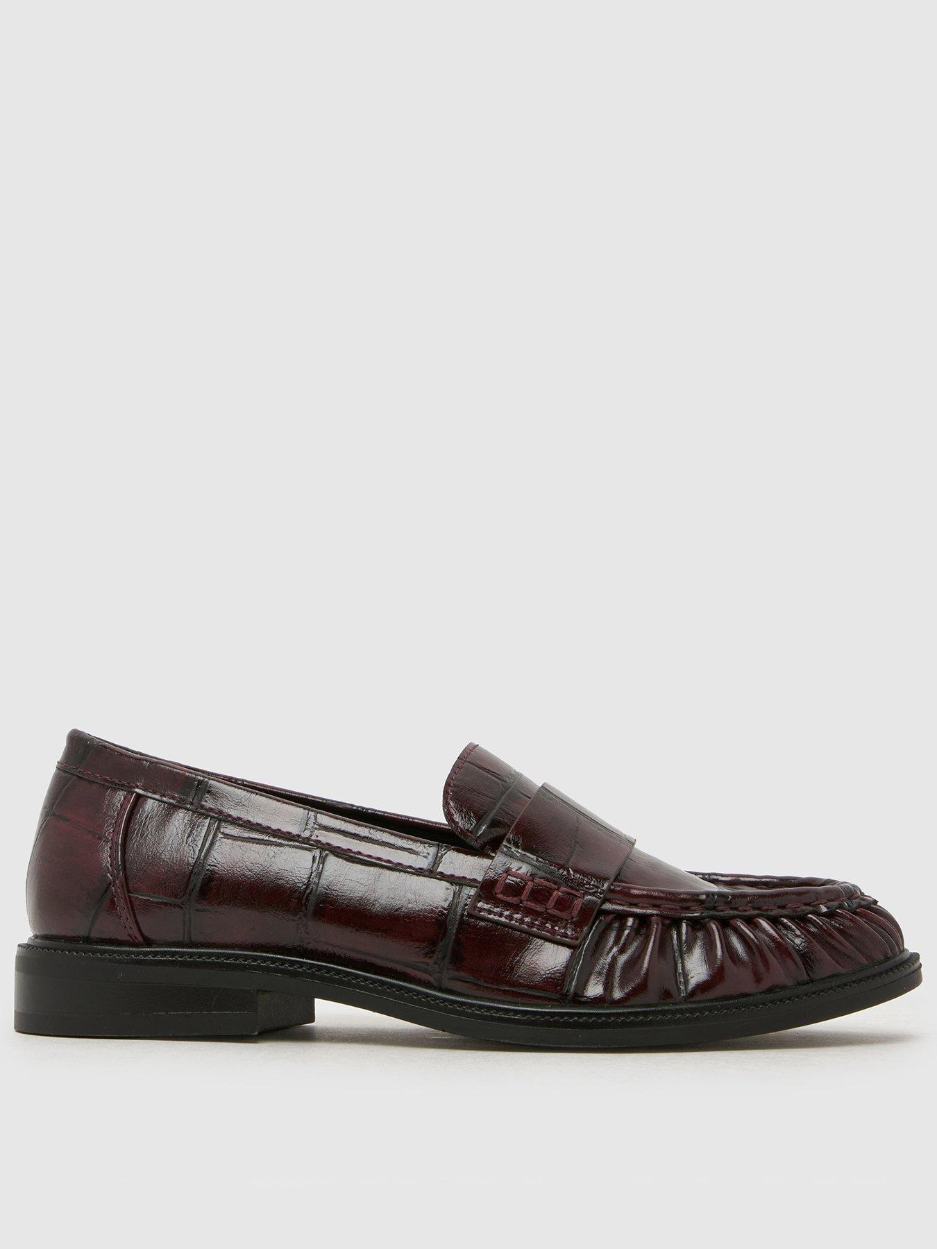 Image 1 of 4 of Schuh Lotion Ruched Loafers - Red