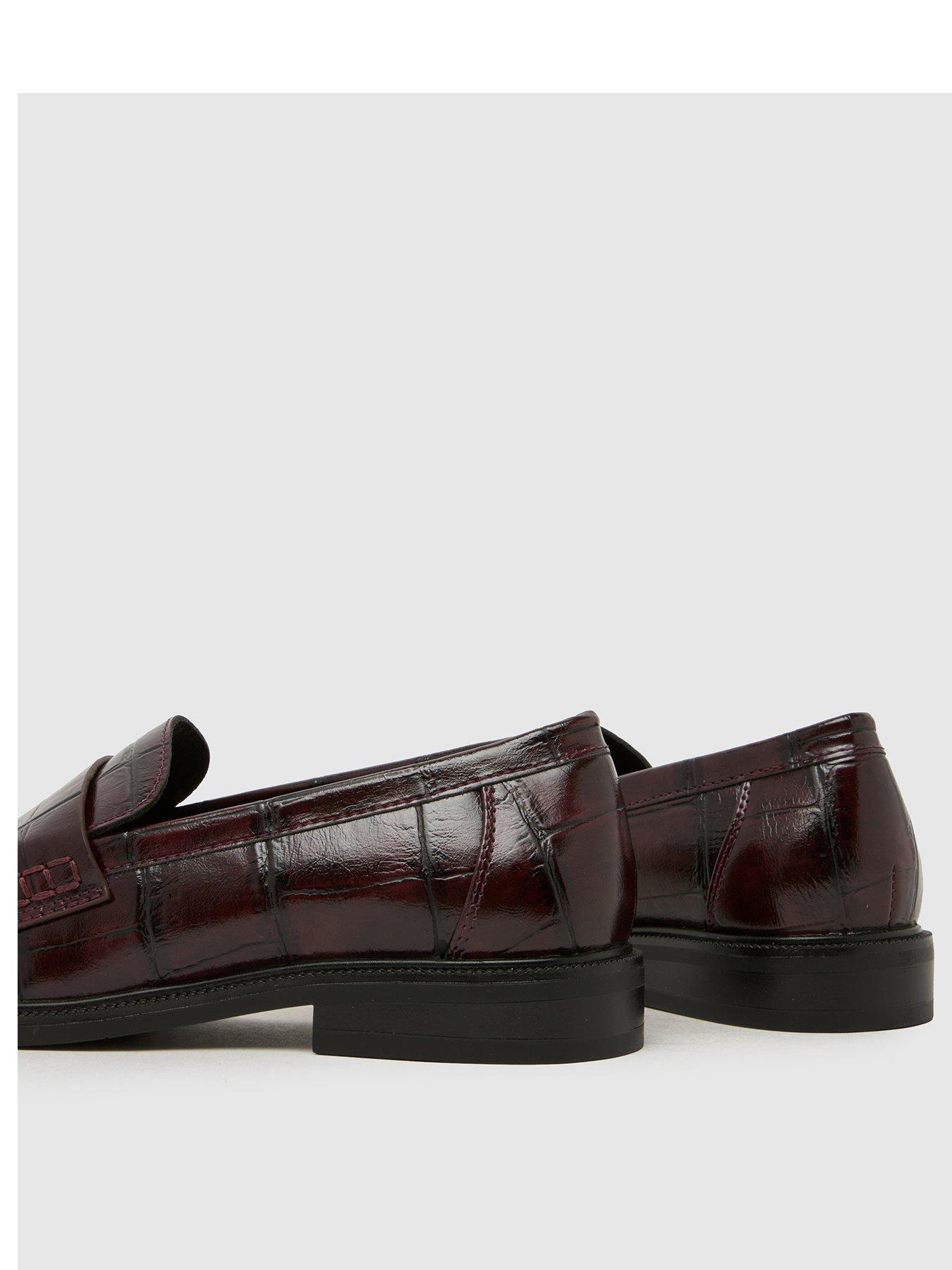 Image 3 of 4 of Schuh Lotion Ruched Loafers - Red
