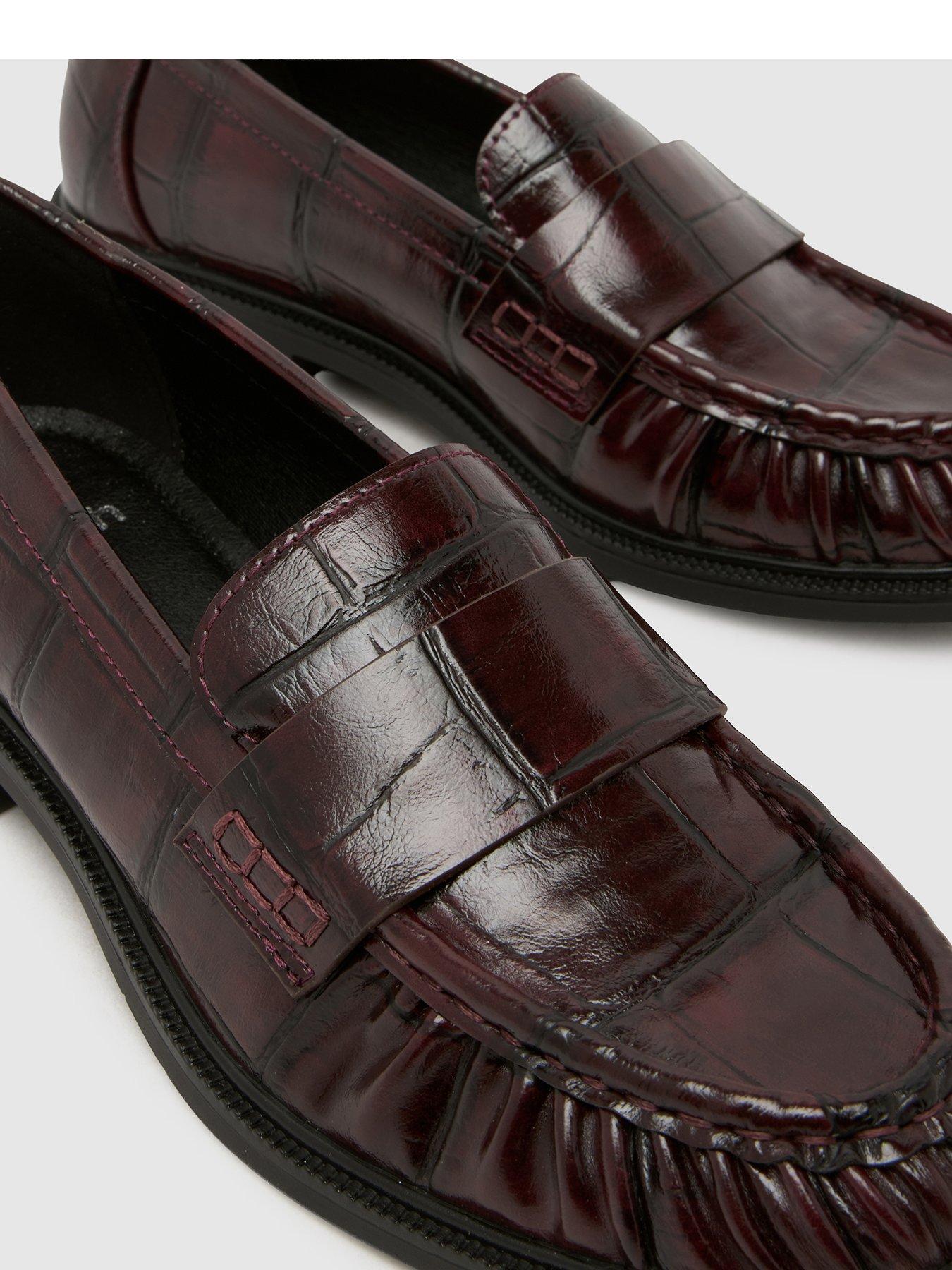 Image 4 of 4 of Schuh Lotion Ruched Loafers - Red
