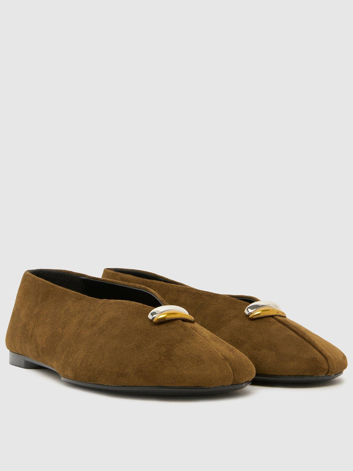Schuh Latte Round Toe Ballet Flats - Brown