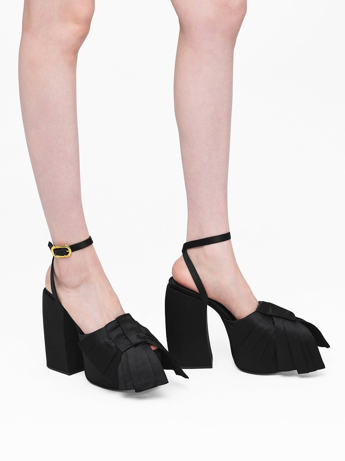 Image 4 of 5 of MARC JACOBS The Bow Platform Heel - Black