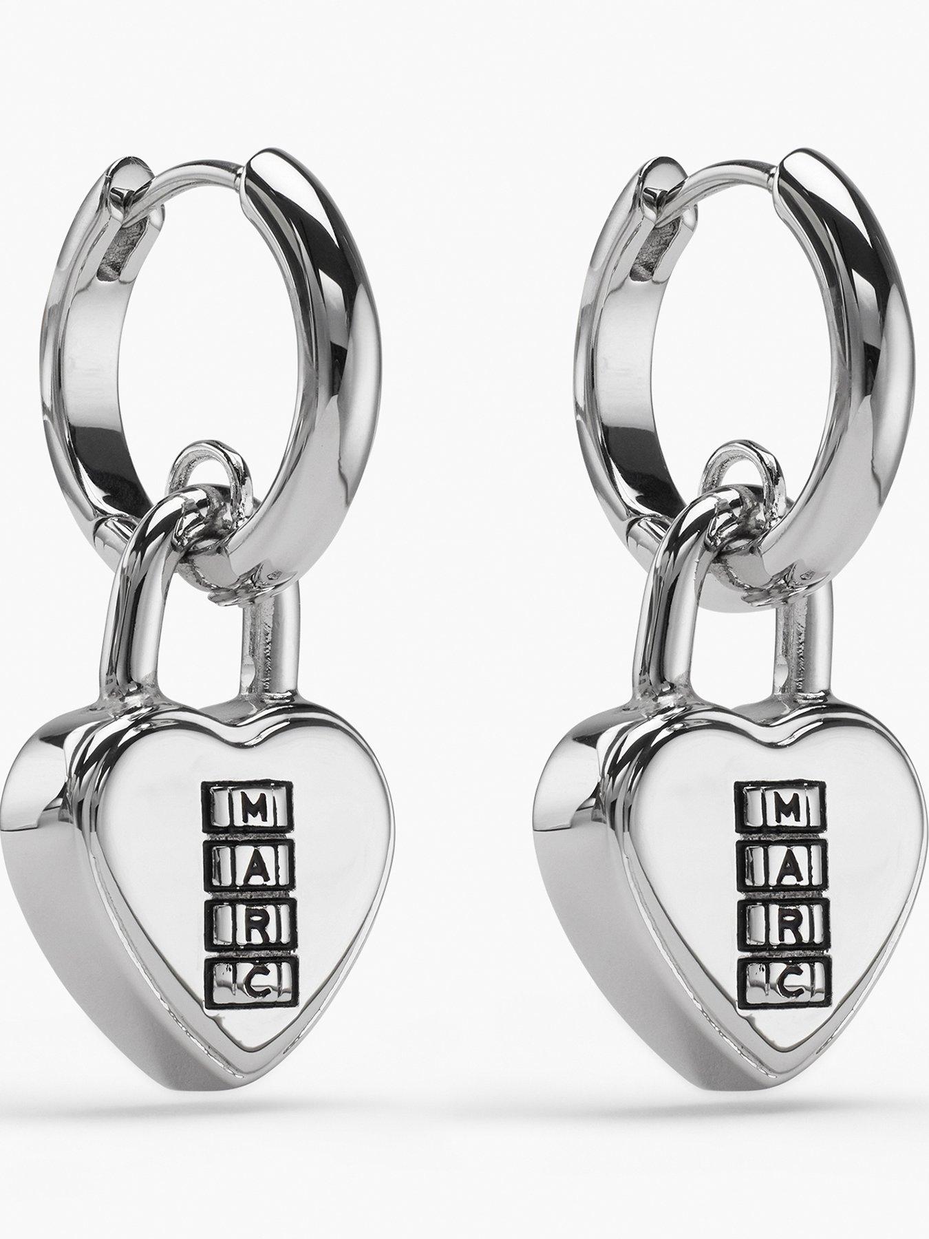 MARC JACOBS Heart Padlock Earrings - Silver