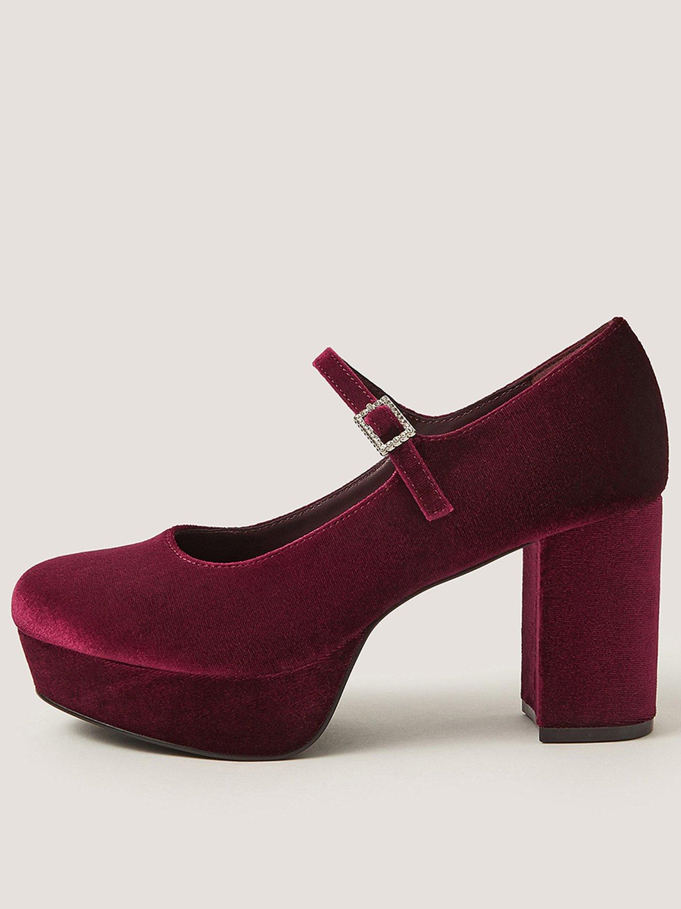 Image 1 of 3 of Monsoon Polly Velvet Mary Janes