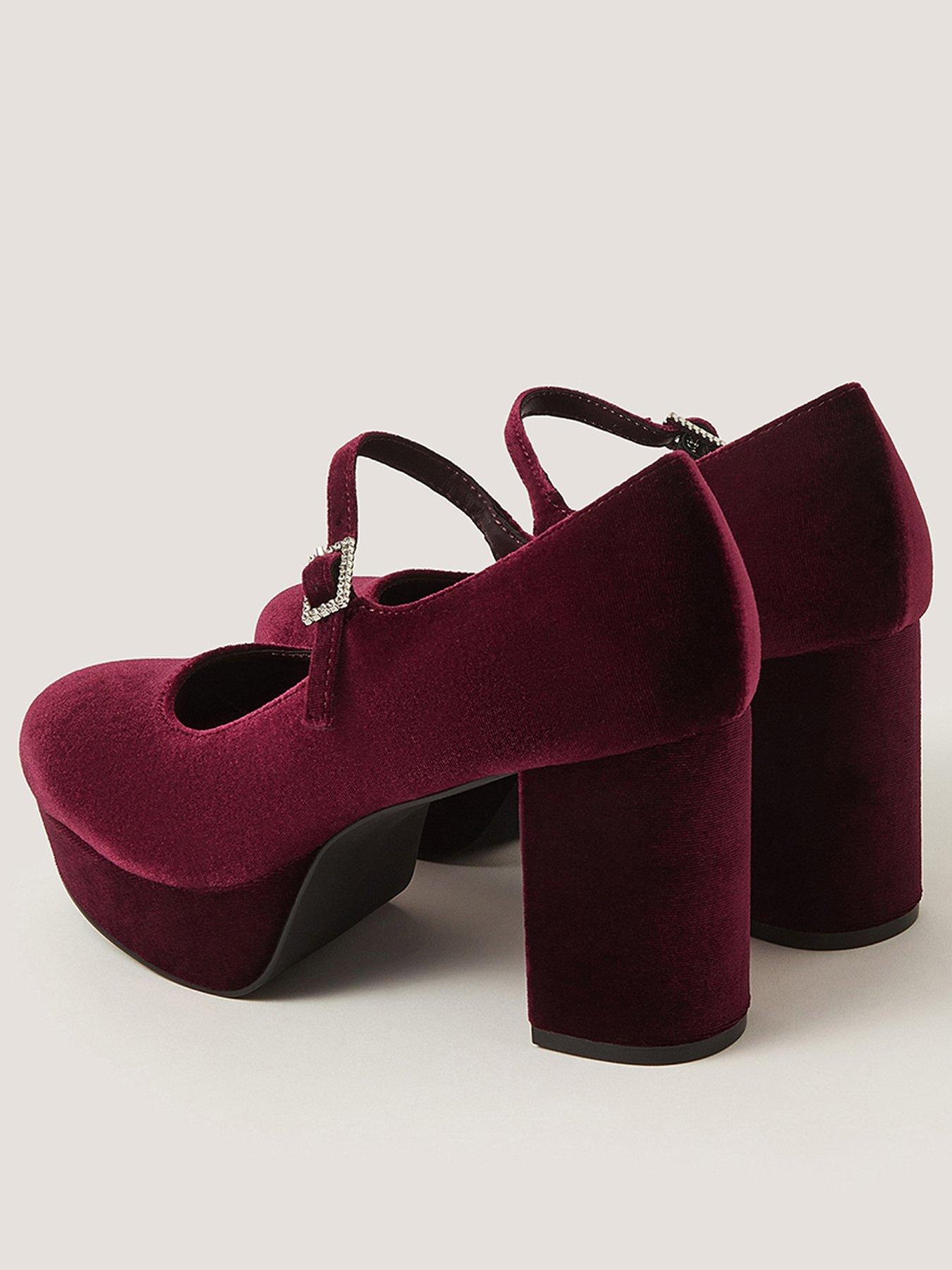 Image 3 of 3 of Monsoon Polly Velvet Mary Janes