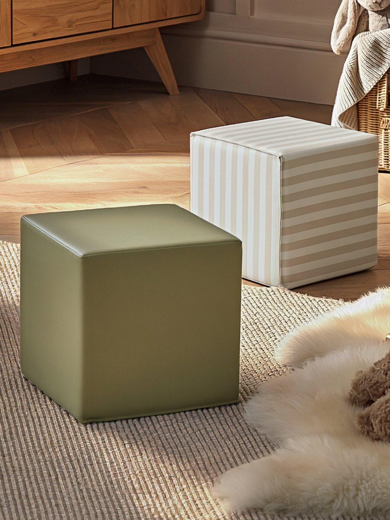 CuddleCo Play Cubes 2pc Cookie Stripe/Olive