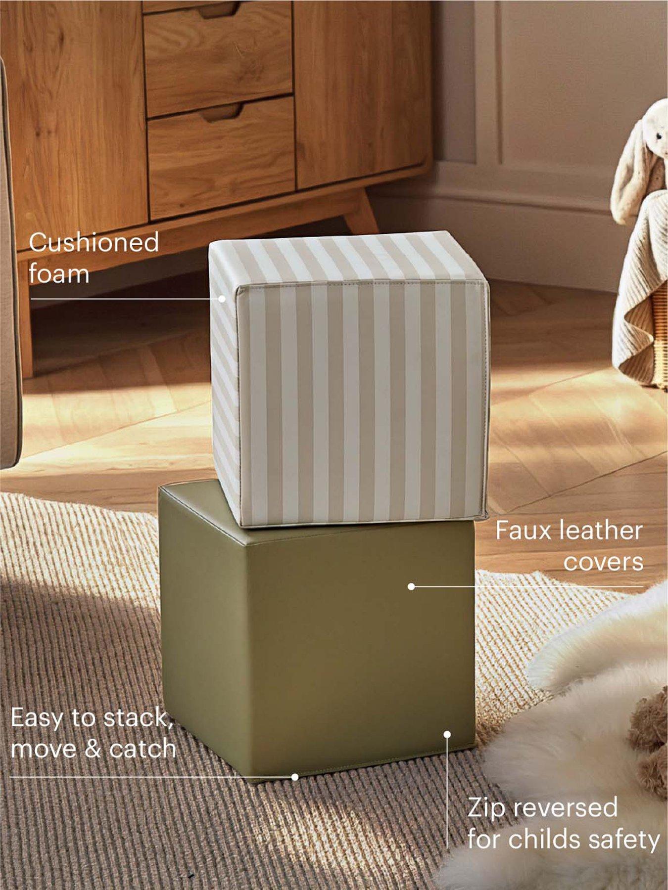 Image 3 of 5 of CuddleCo Play Cubes 2pc Cookie Stripe/Olive
