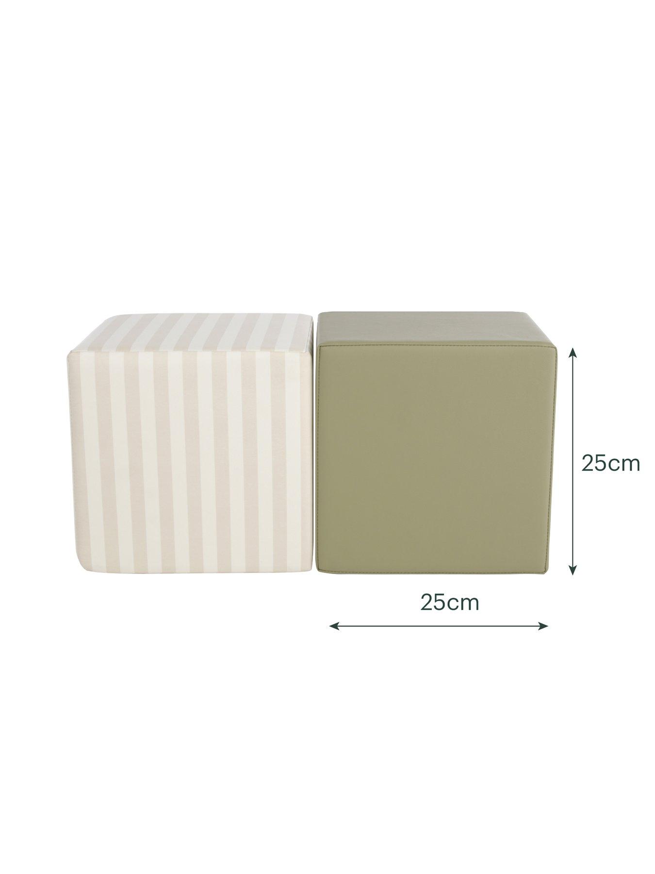 Image 4 of 5 of CuddleCo Play Cubes 2pc Cookie Stripe/Olive