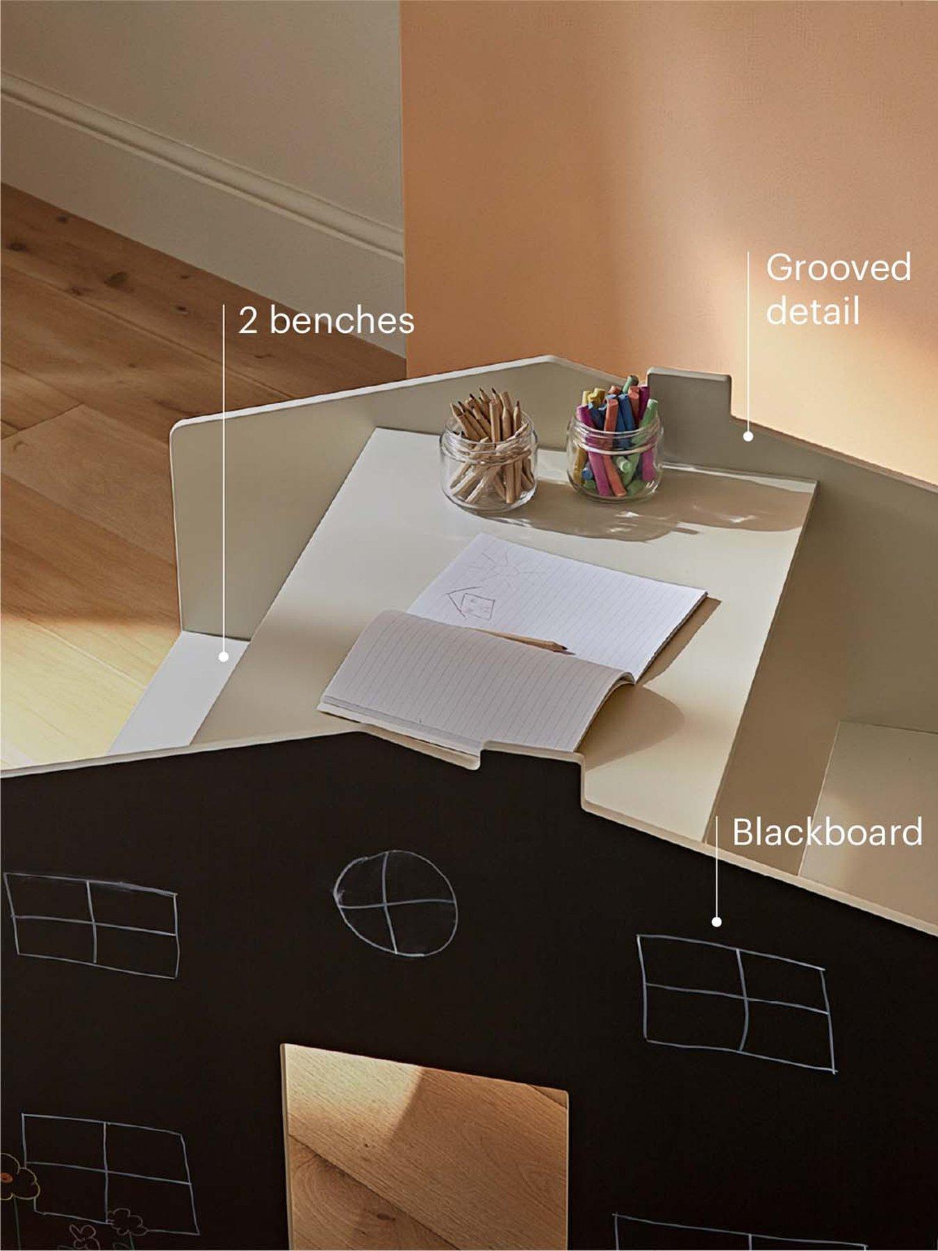 Image 3 of 5 of CuddleCo House Desk for 2 with benches - Pebble