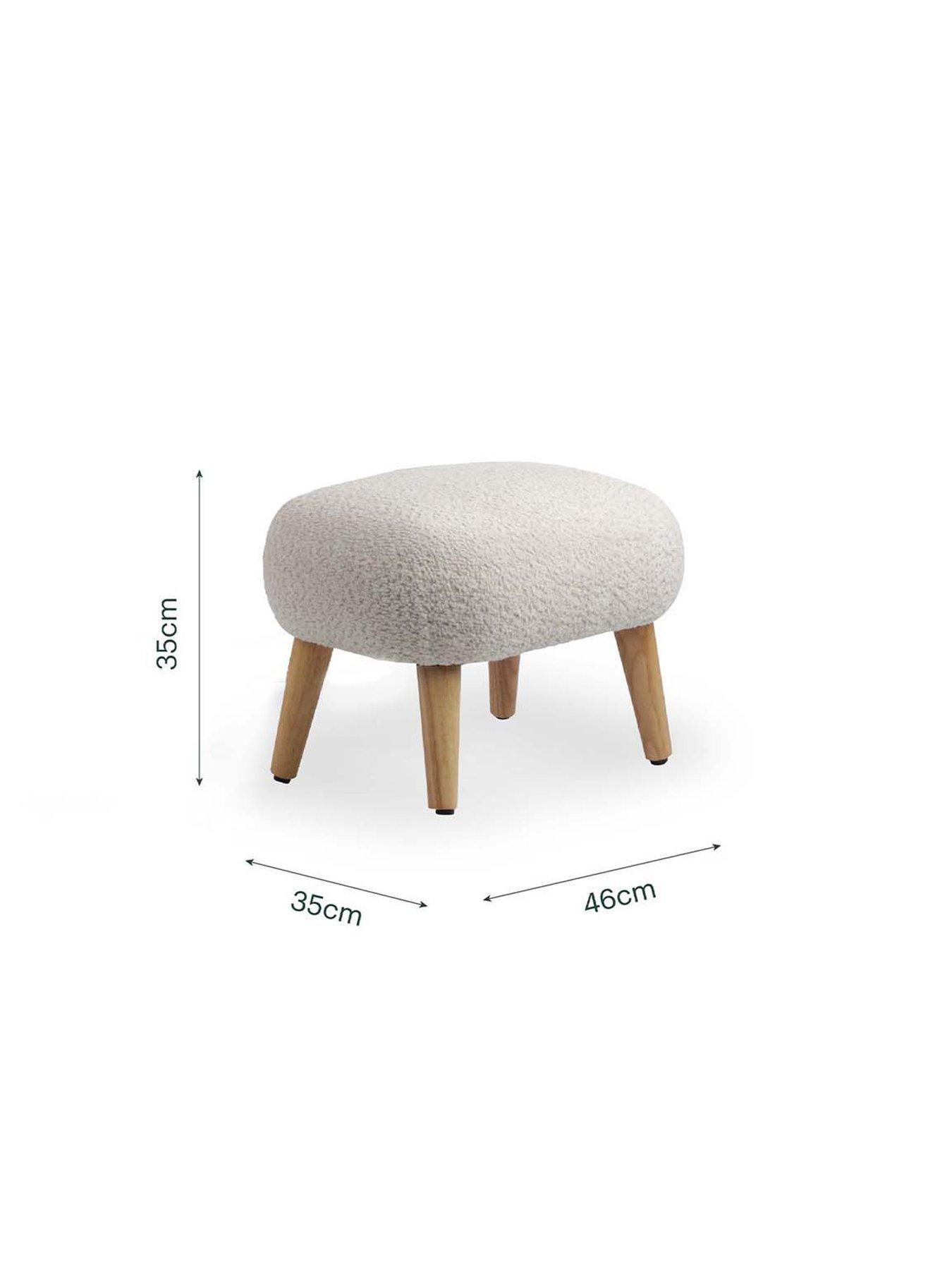 Image 4 of 4 of CuddleCo Etta Foot Stool - Boucle Mushroom