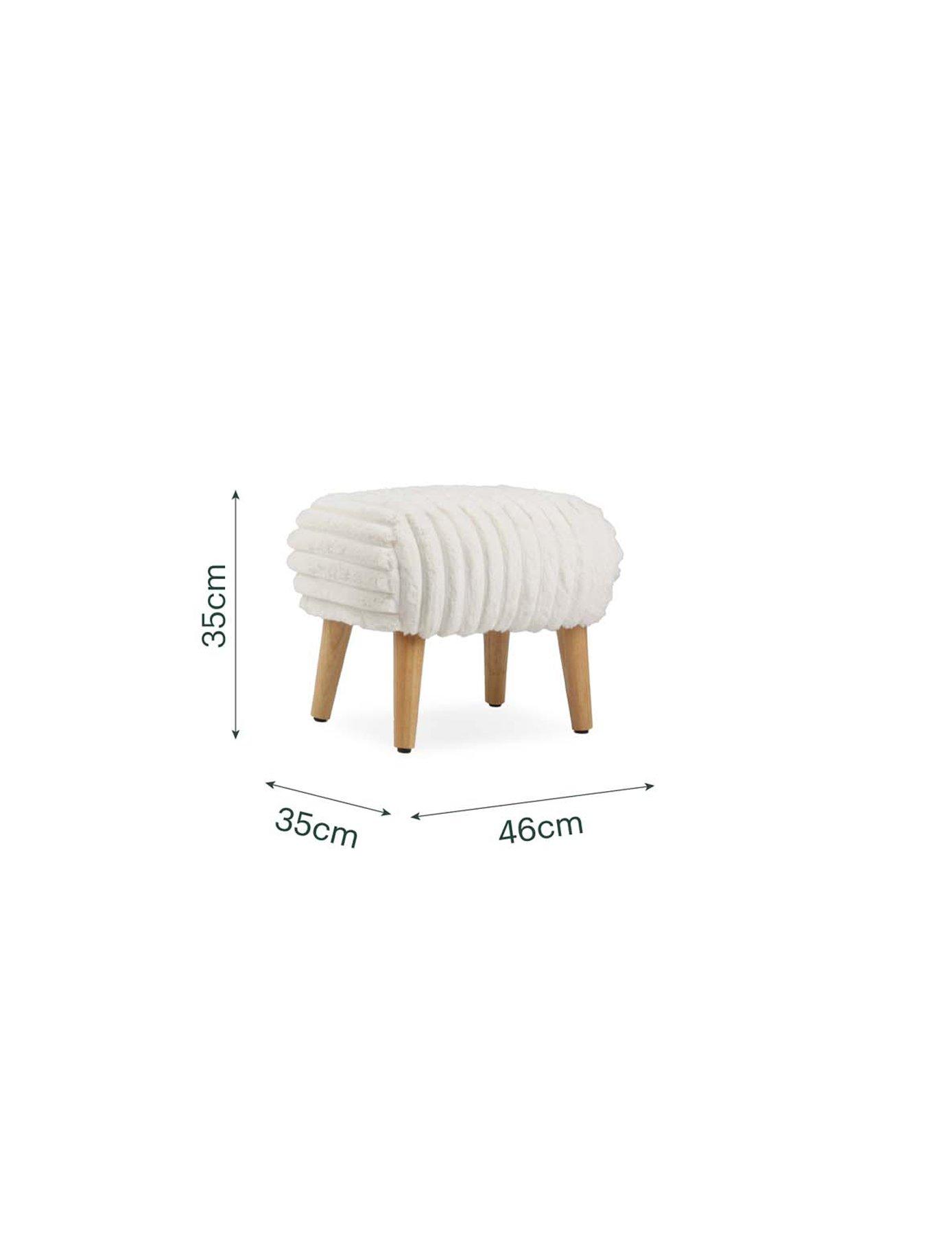 Image 3 of 3 of CuddleCo Etta Foot Stool - Cream Faux Fur