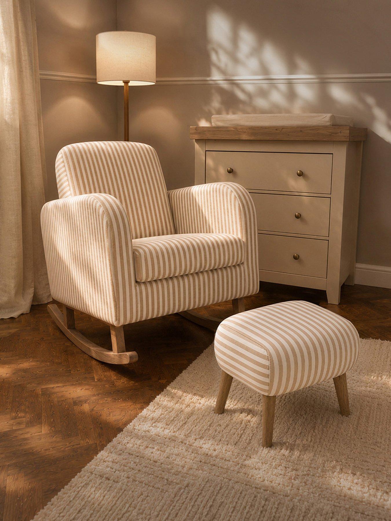 Image 3 of 6 of CuddleCo Etta Foot Stool - Beach Stripe