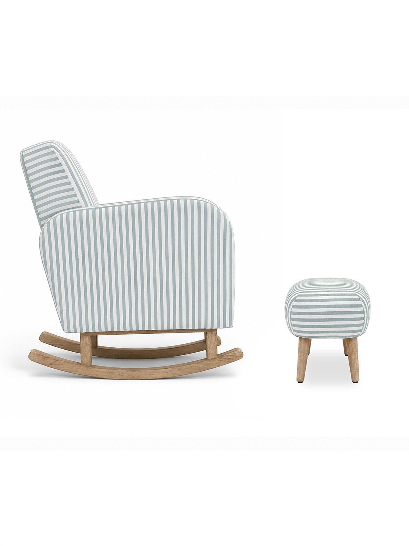 Image 3 of 7 of CuddleCo Etta Nursing Chair & Foot Stool - Sea Salt Stripe