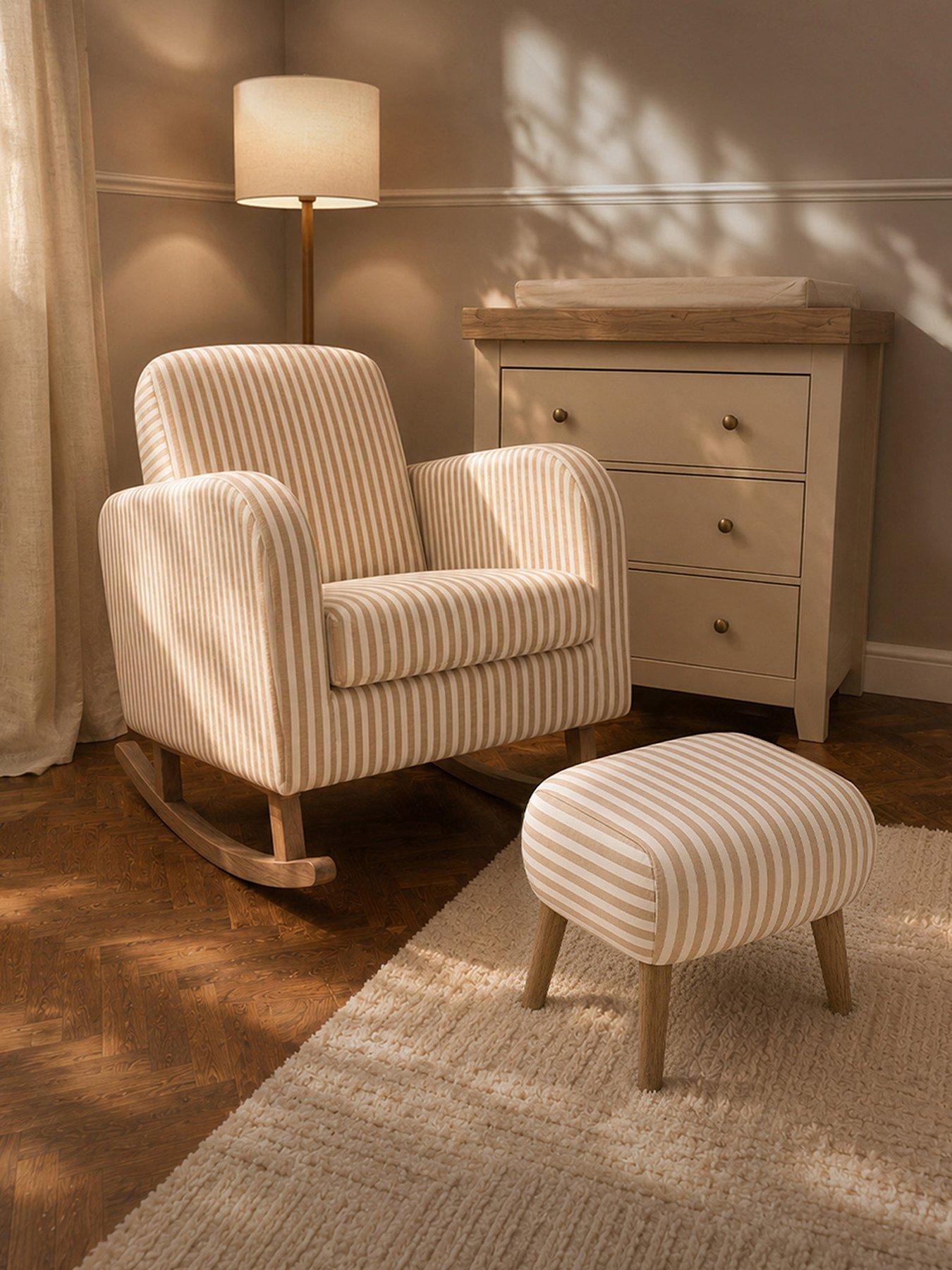 Image 1 of 7 of CuddleCo Etta Nursing Chair & Foot Stool - Beach Stripe