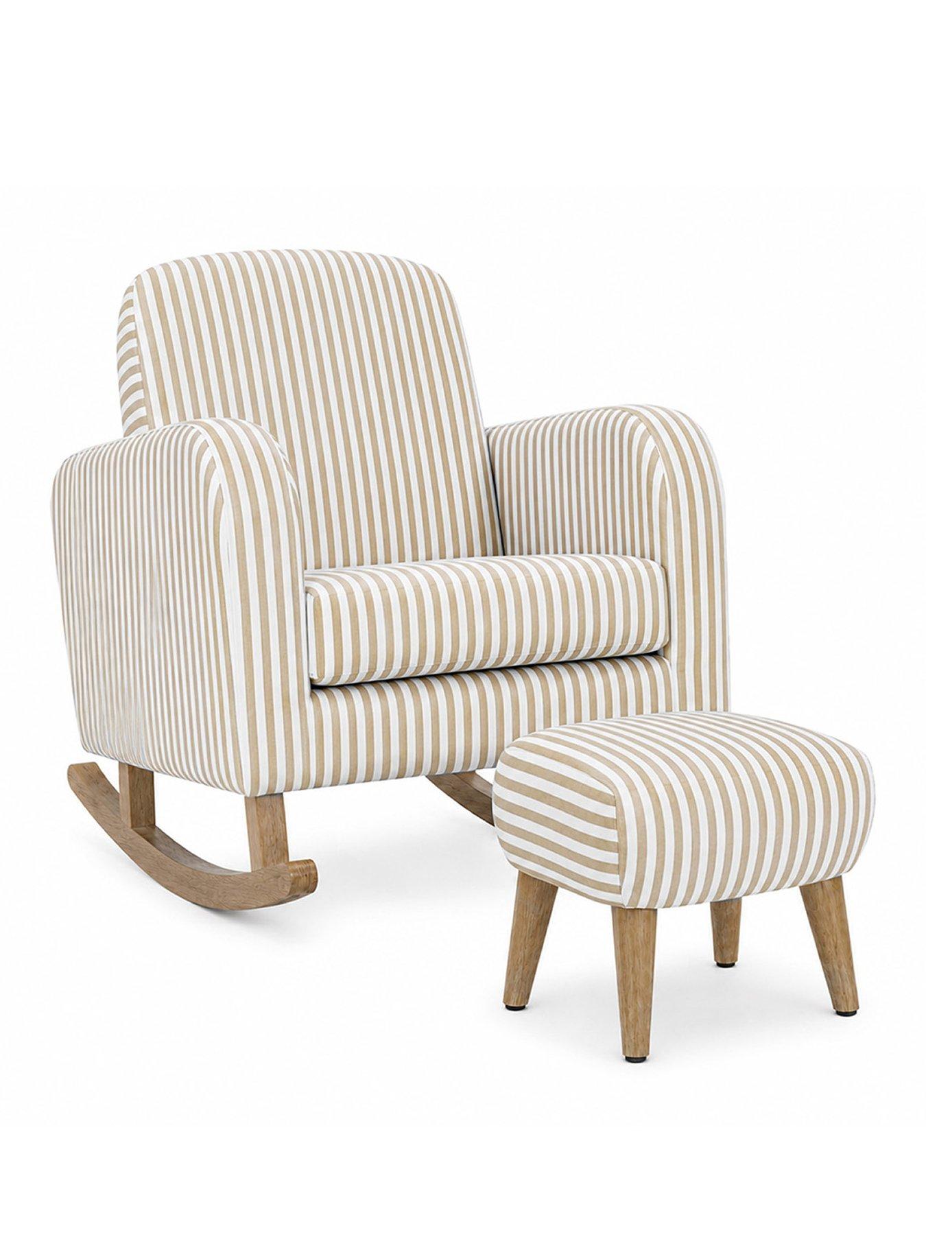 Image 2 of 7 of CuddleCo Etta Nursing Chair & Foot Stool - Beach Stripe