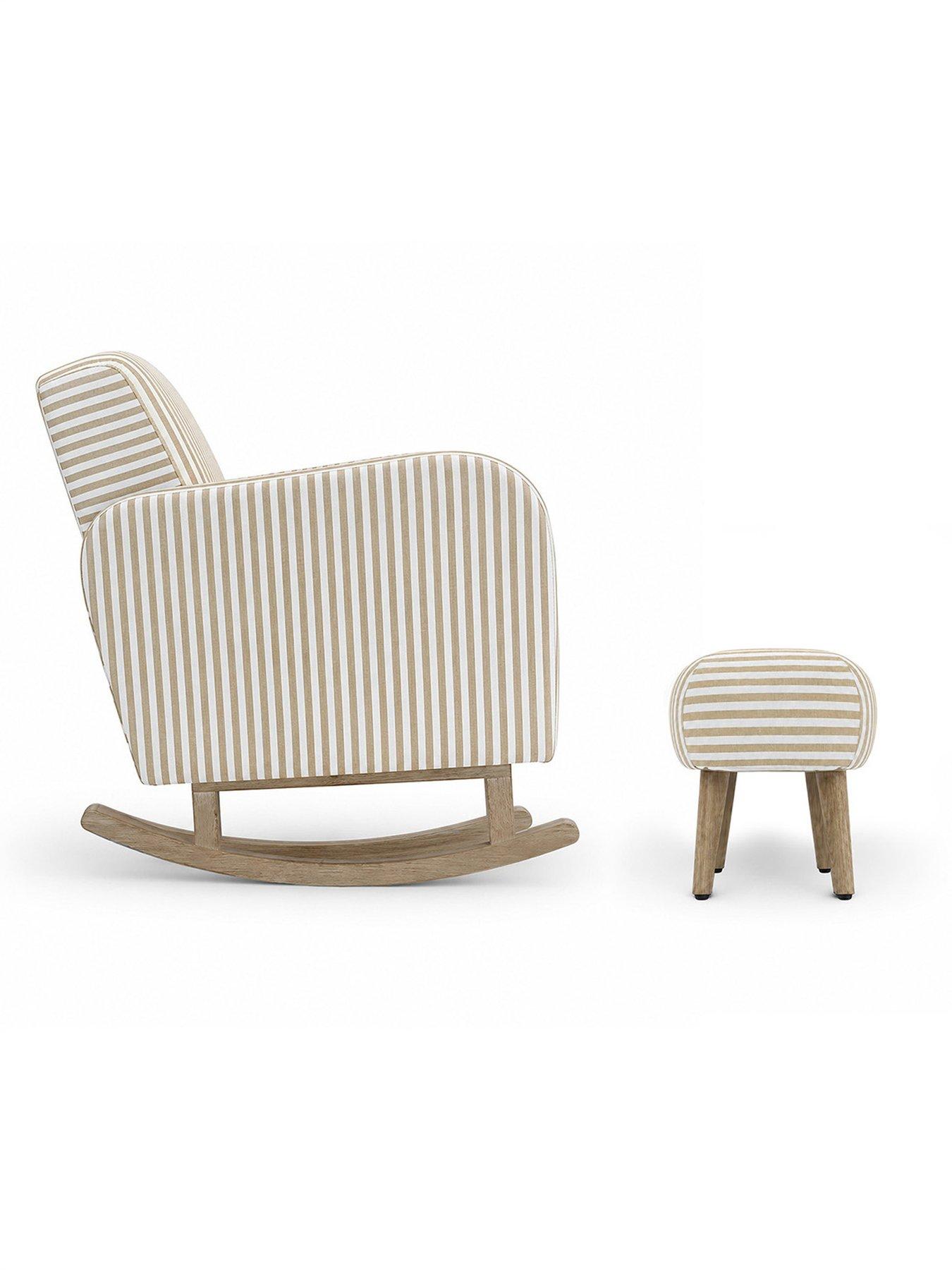 Image 3 of 7 of CuddleCo Etta Nursing Chair & Foot Stool - Beach Stripe