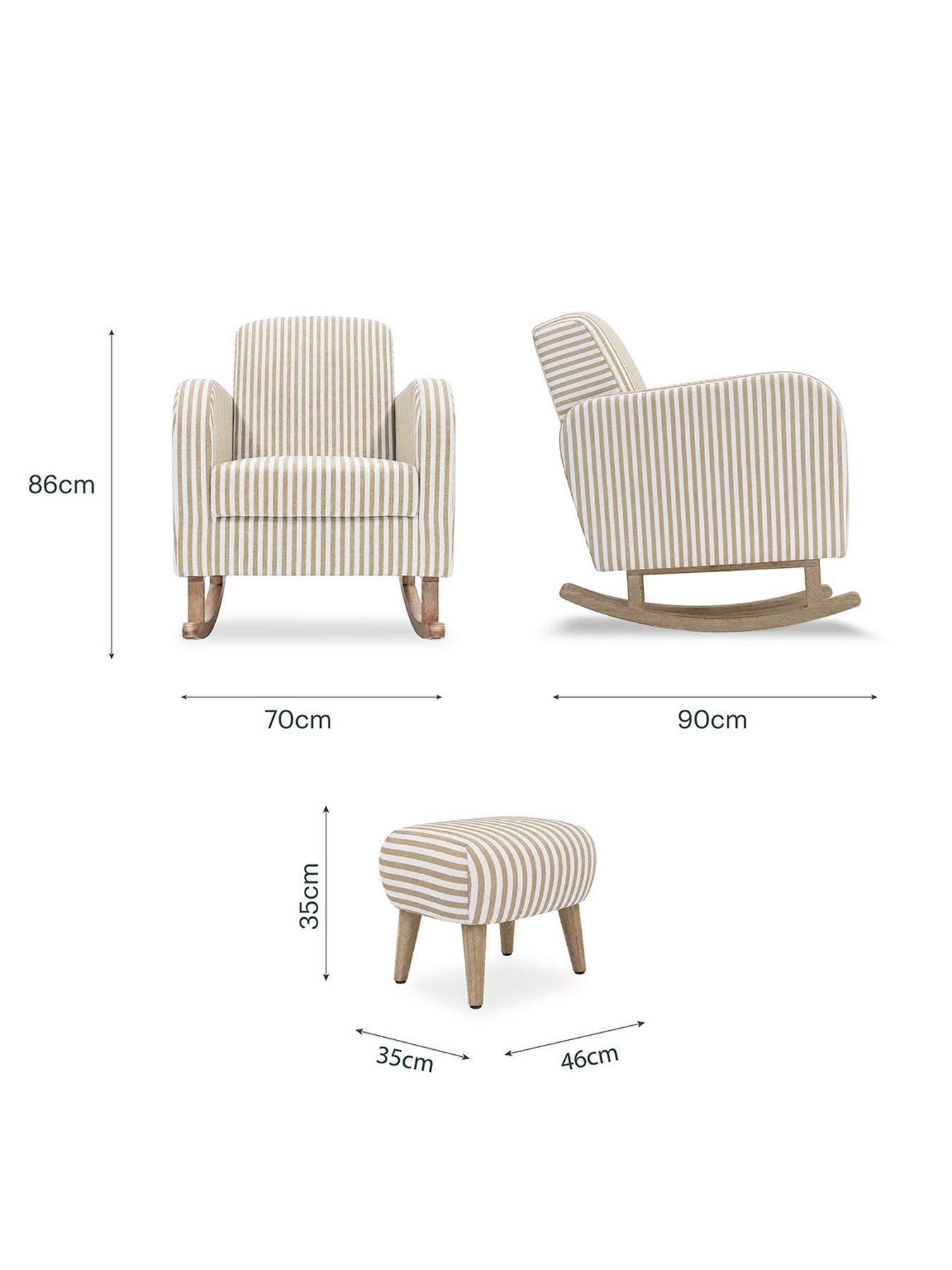 Image 6 of 7 of CuddleCo Etta Nursing Chair & Foot Stool - Beach Stripe
