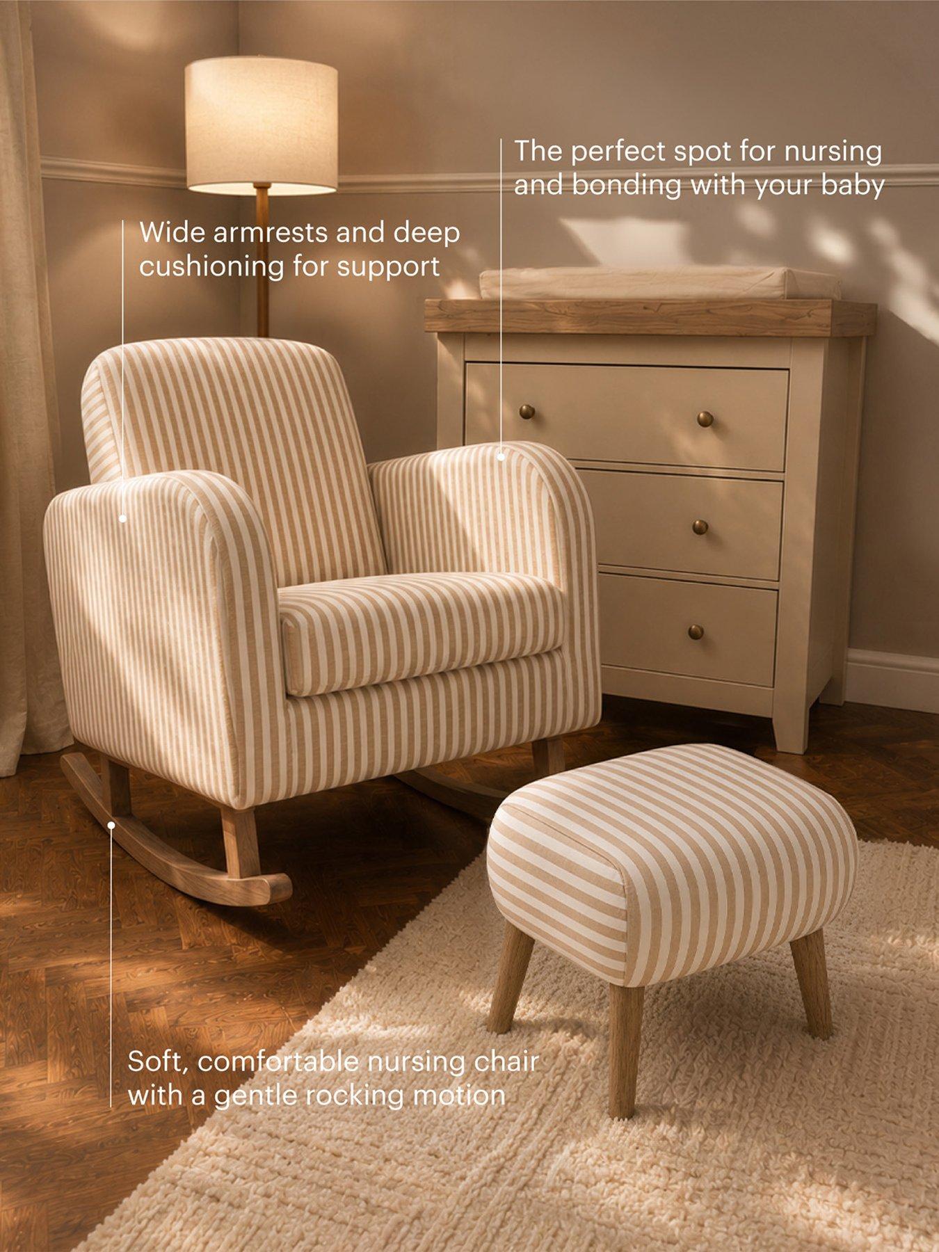 Image 7 of 7 of CuddleCo Etta Nursing Chair & Foot Stool - Beach Stripe