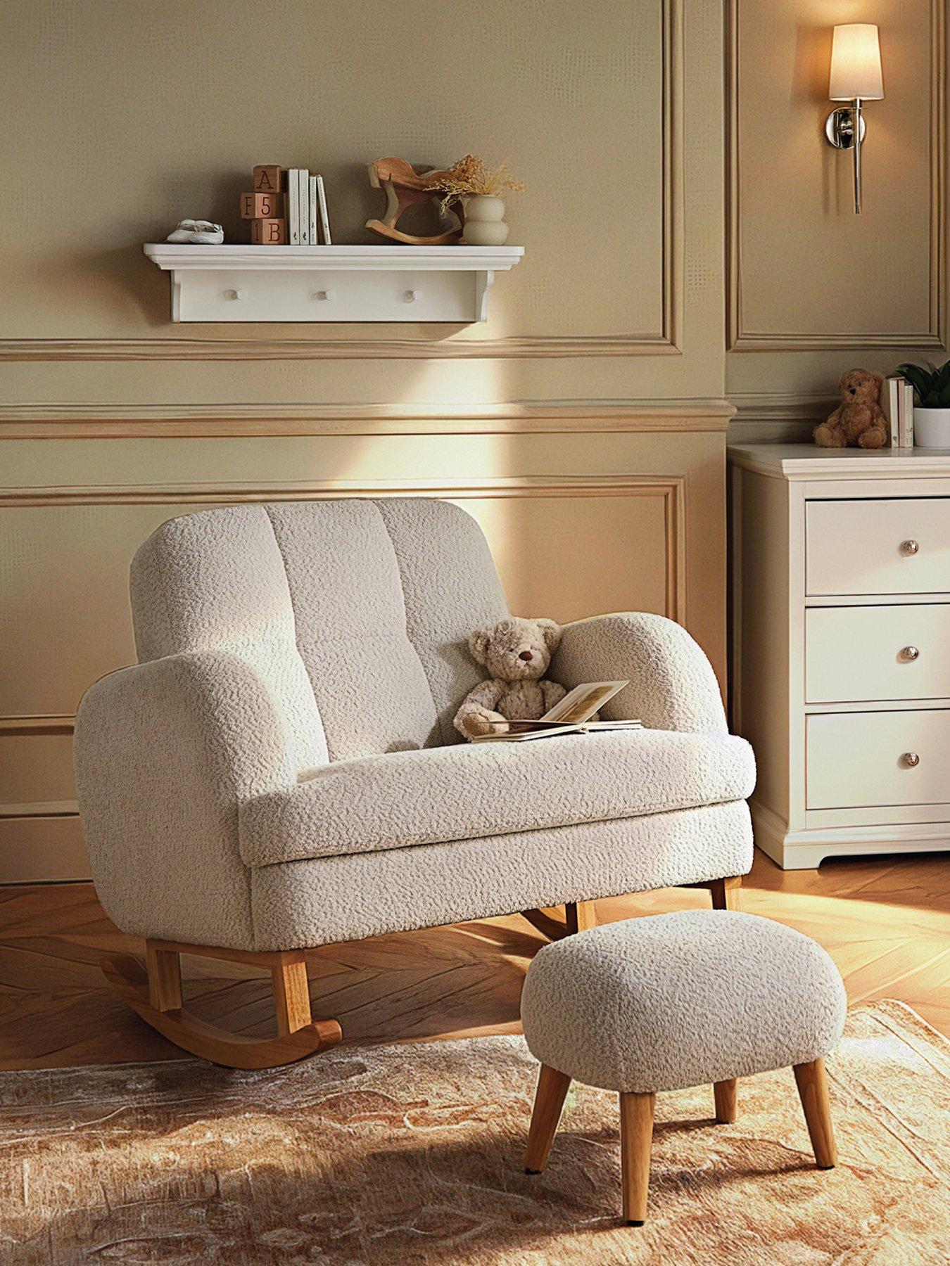 Image 1 of 5 of CuddleCo Etta Cuddle Nursing Chair & Footstool - Boucle Mushroom