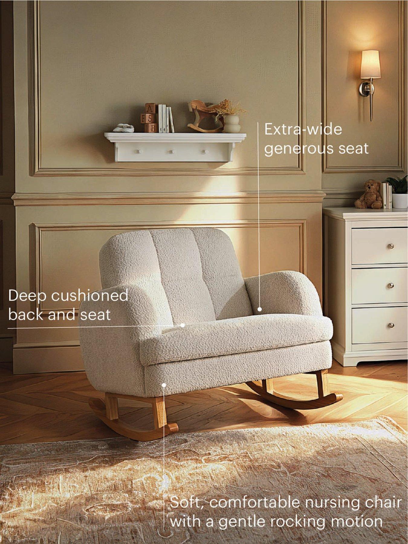 Image 3 of 5 of CuddleCo Etta Cuddle Nursing Chair & Footstool - Boucle Mushroom