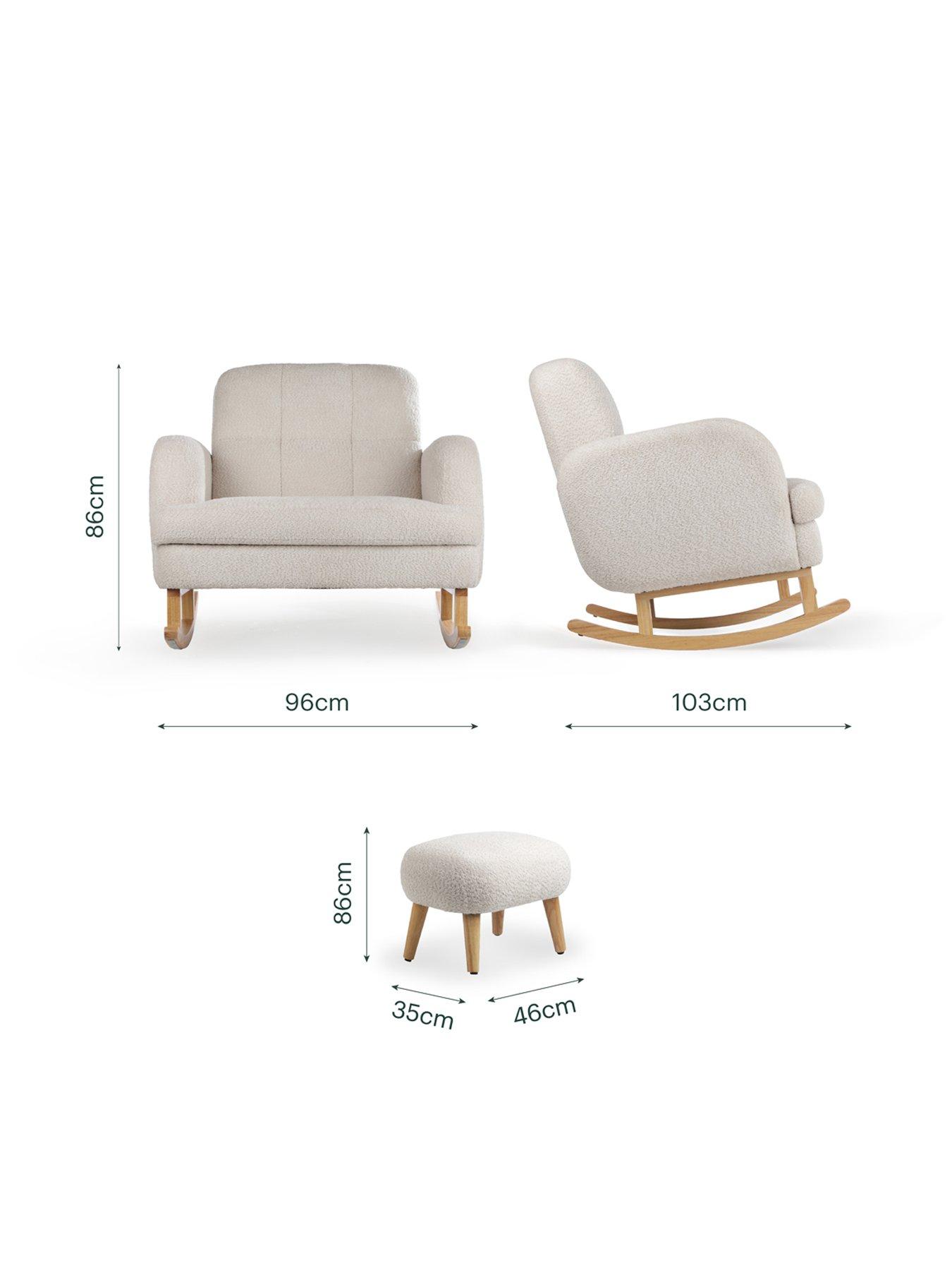 Image 4 of 5 of CuddleCo Etta Cuddle Nursing Chair & Footstool - Boucle Mushroom