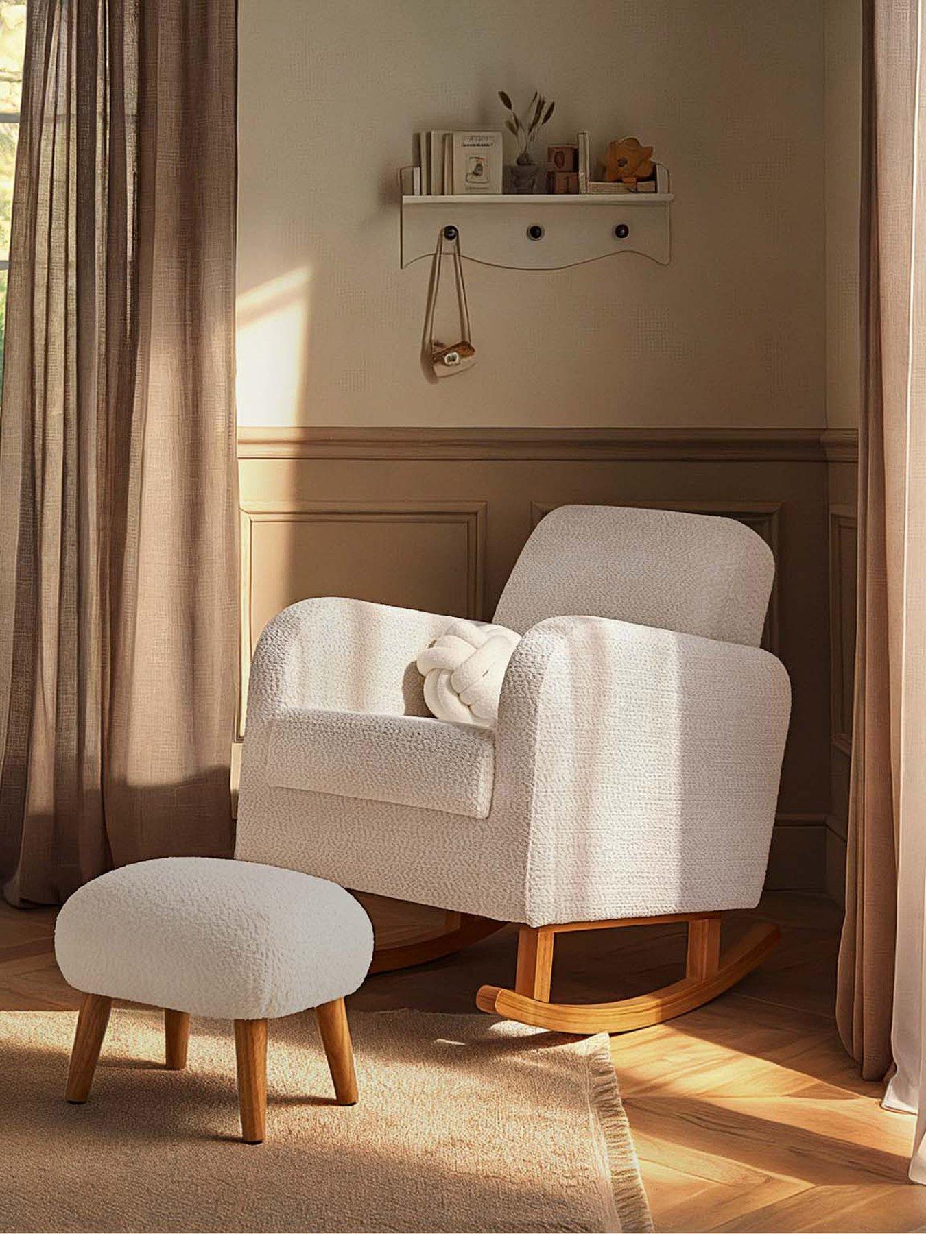 Image 1 of 4 of CuddleCo Etta Nursing Chair & Foot Stool - Boucle Mushroom