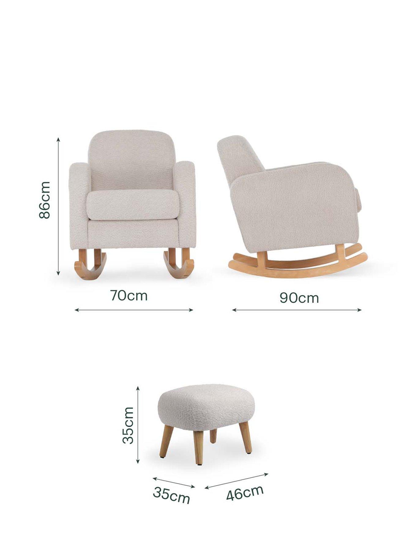 Image 4 of 4 of CuddleCo Etta Nursing Chair & Foot Stool - Boucle Mushroom