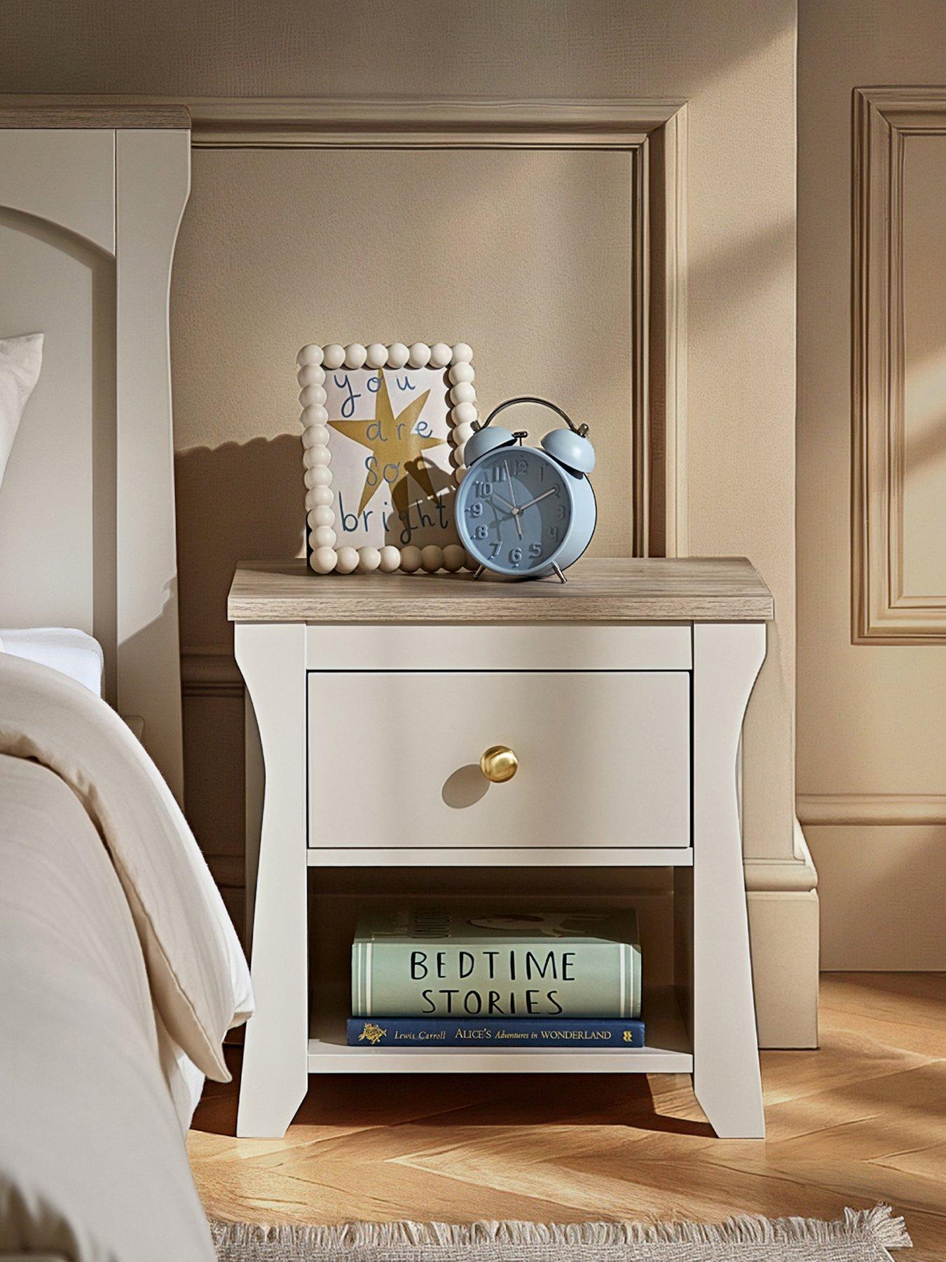 CuddleCo Clara Bedside Table - Cashmere/Ash