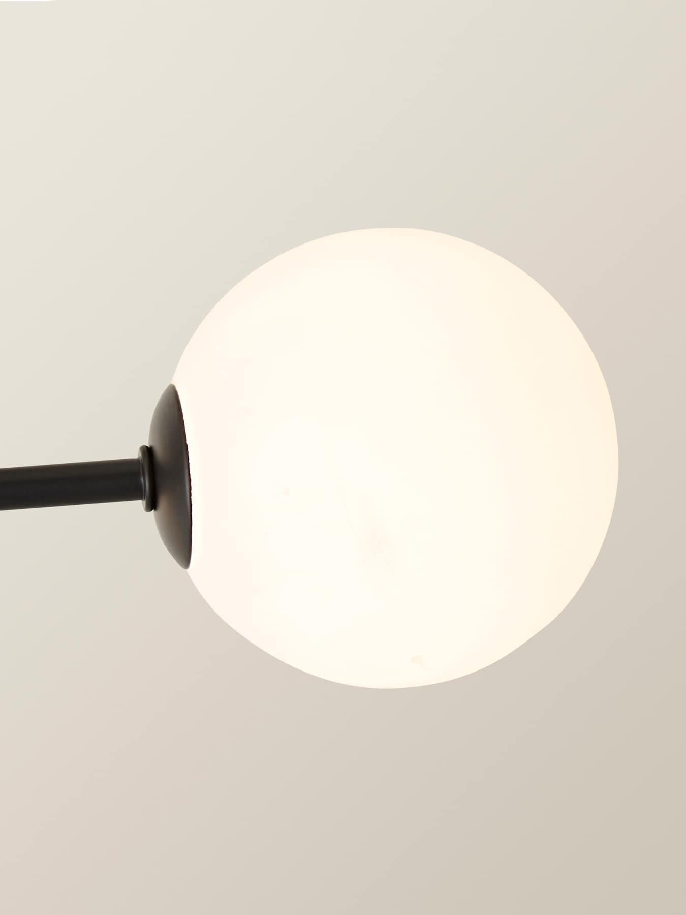 Image 4 of 6 of ValueLights Marlow Matte Black Multi Arm Ceiling Light and Warm White Bulb