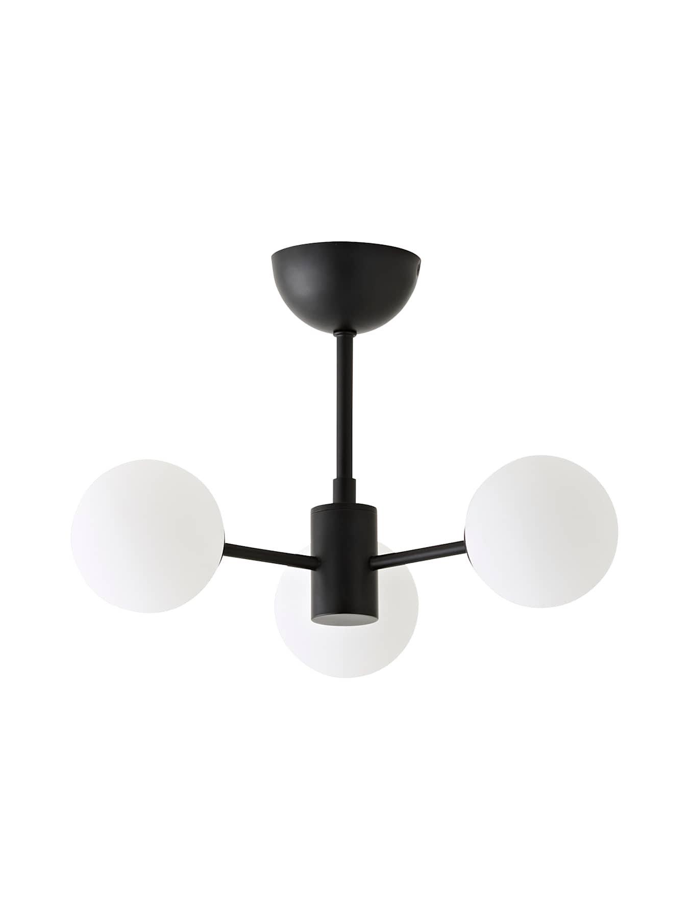 Image 6 of 6 of ValueLights Marlow Matte Black Multi Arm Ceiling Light and Warm White Bulb