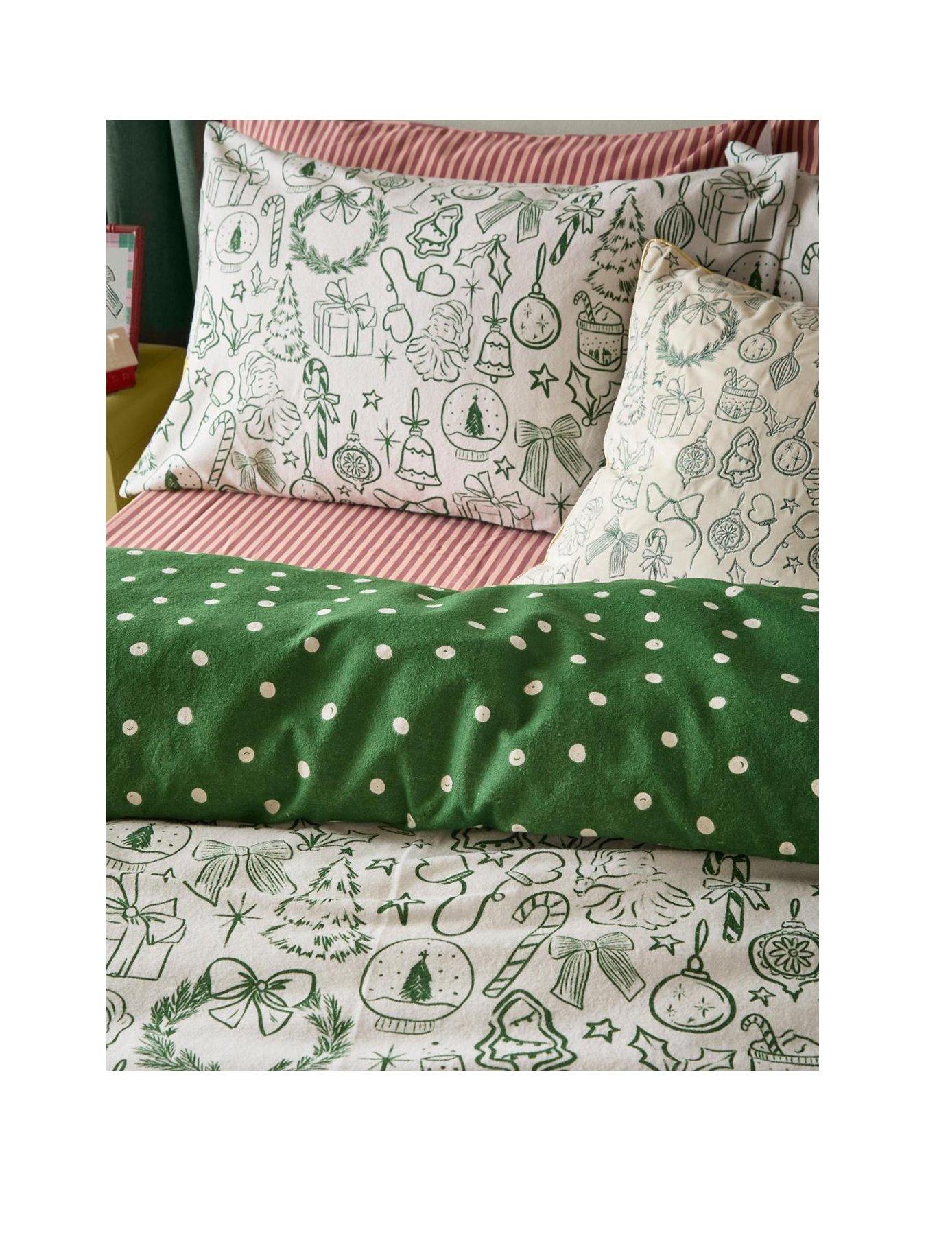 Image 2 of 4 of Furn Merry Christmas King Duvet Set Oat/green
