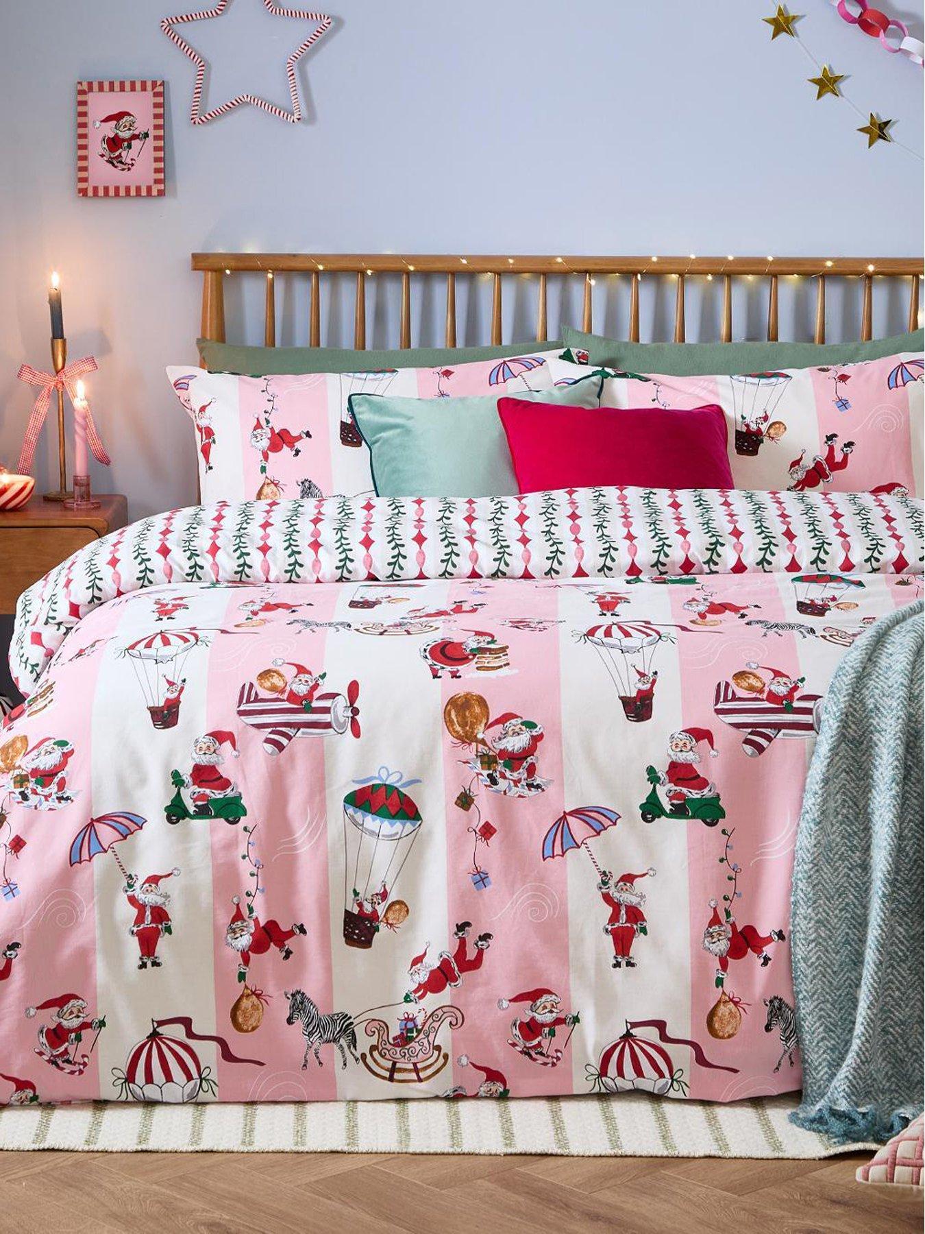 Furn Passport To The North Pole Single Duvet Set Candy Floss/linen