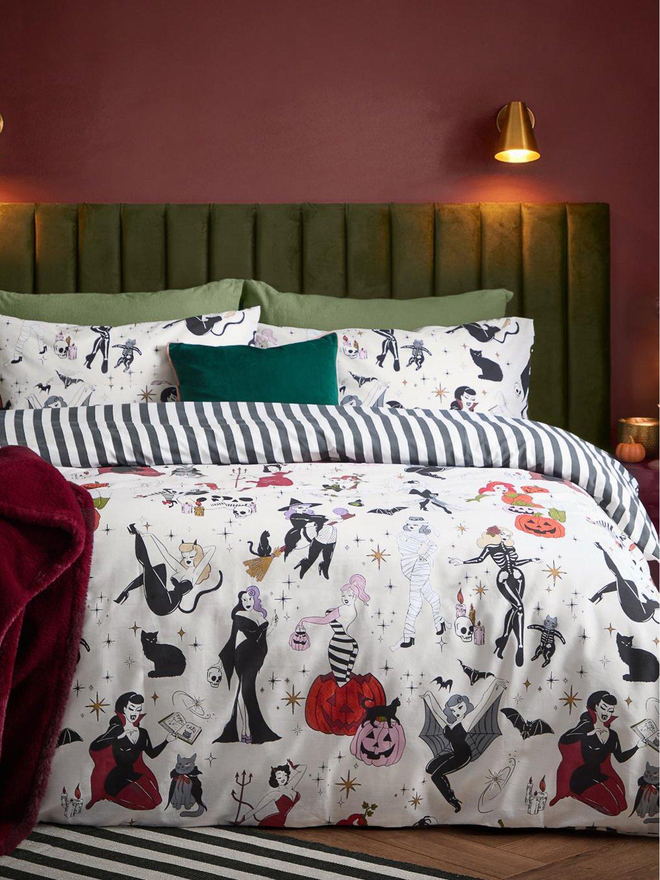 Furn Trick Or Treat Duvet Set Monochrome