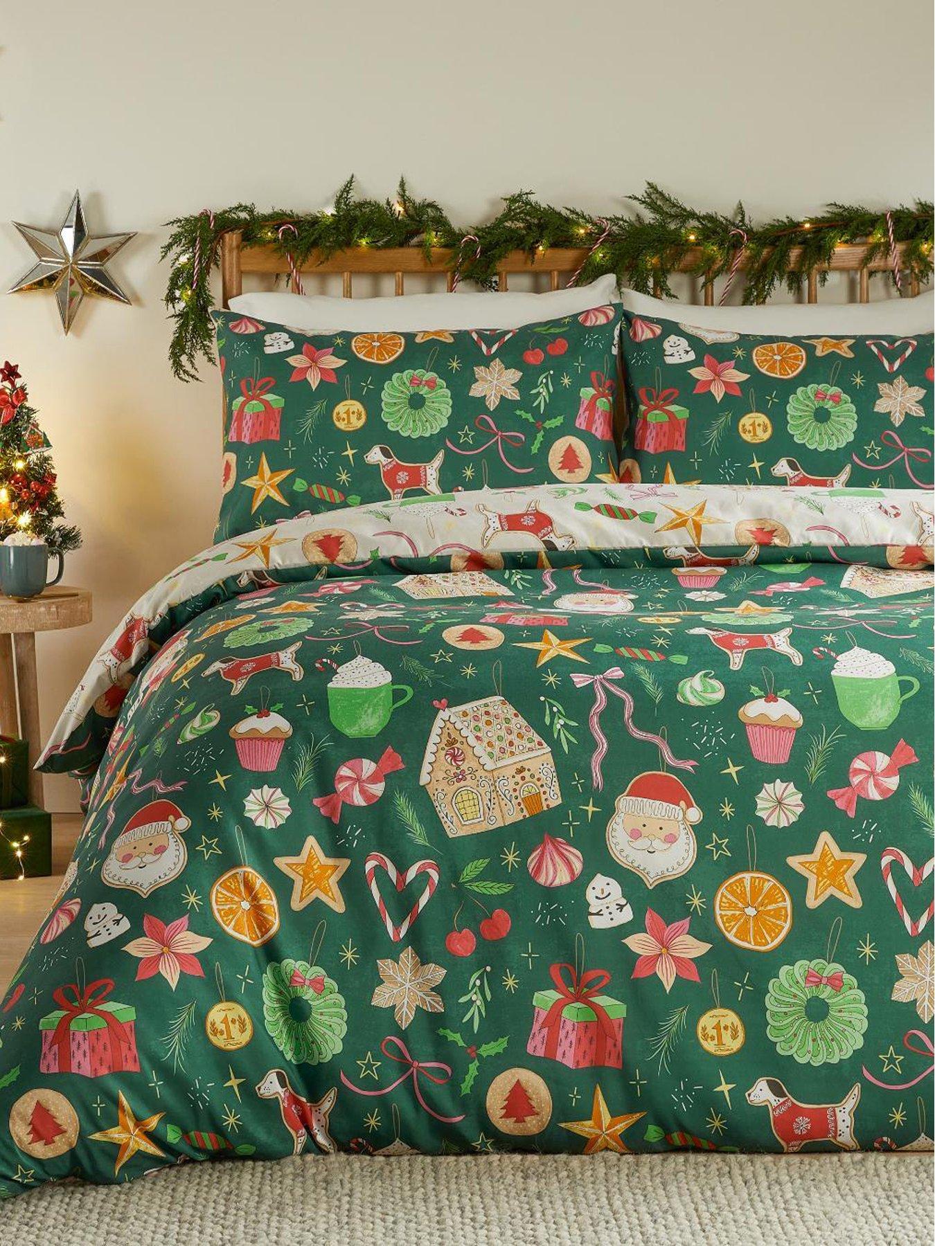 Duvet Day Festive Treats Soft Touch Duvet Set Emerald
