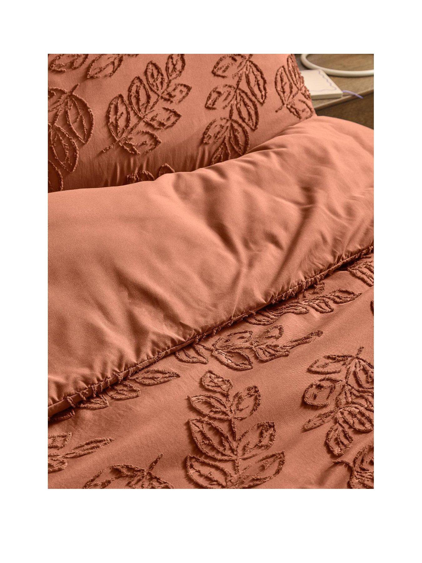 Image 2 of 2 of Duvet Day Seville Leaf Soft Tufted Duvet Set Rust