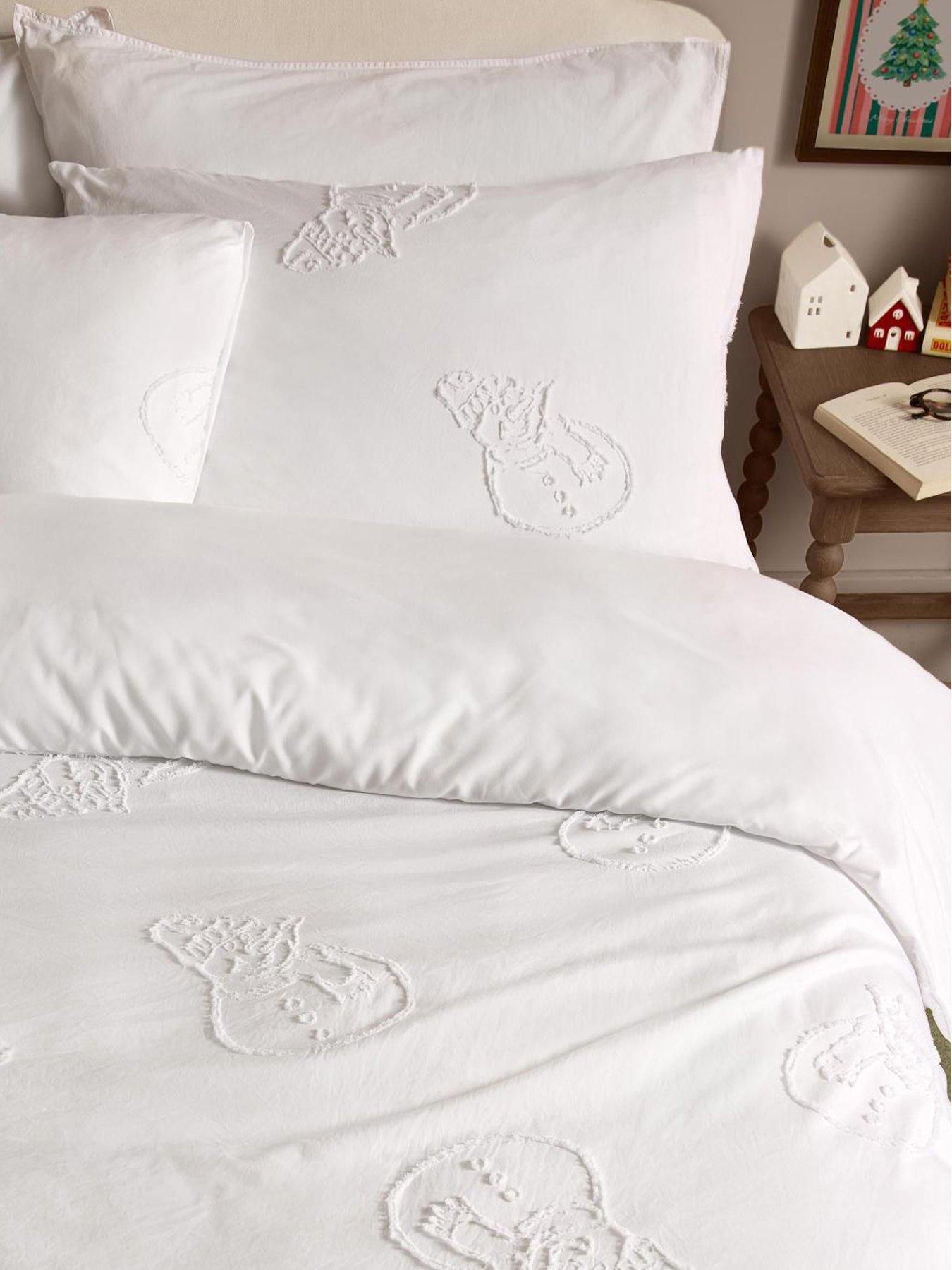 Duvet Day Snowmen Soft Tufted Single Duvet Set White