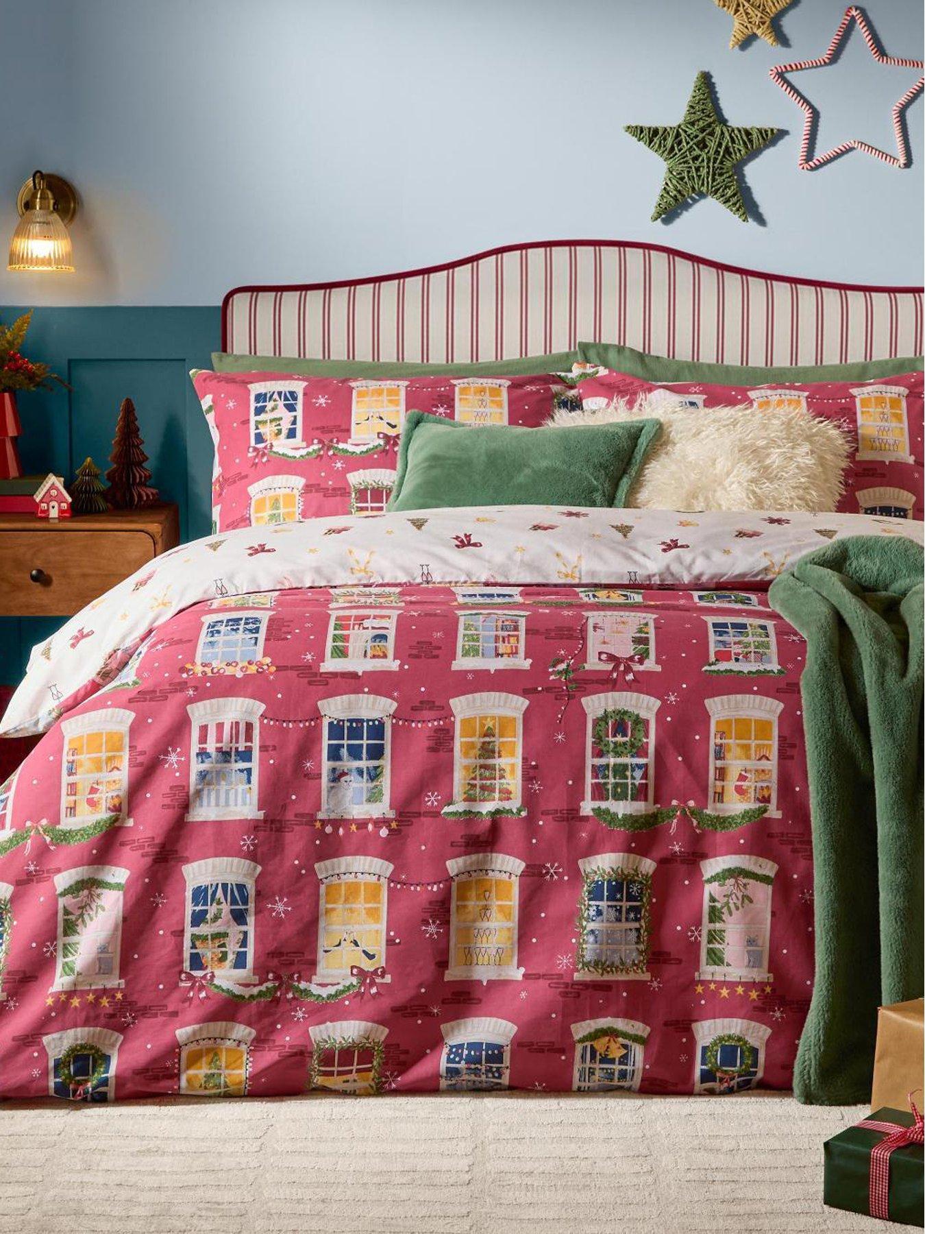 Furn Christmas Eve Single Duvet Set Cranberry
