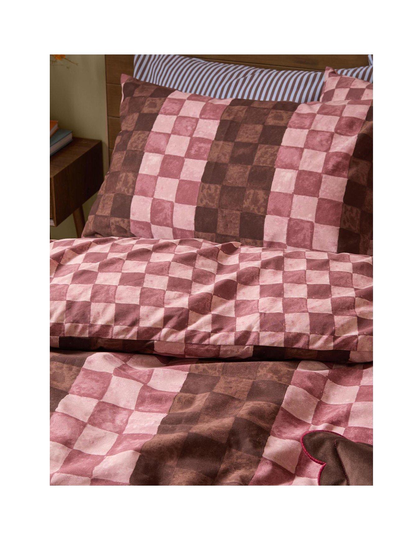 Image 2 of 4 of Furn Huxley Duvet Set Chocolate &amp; Blush