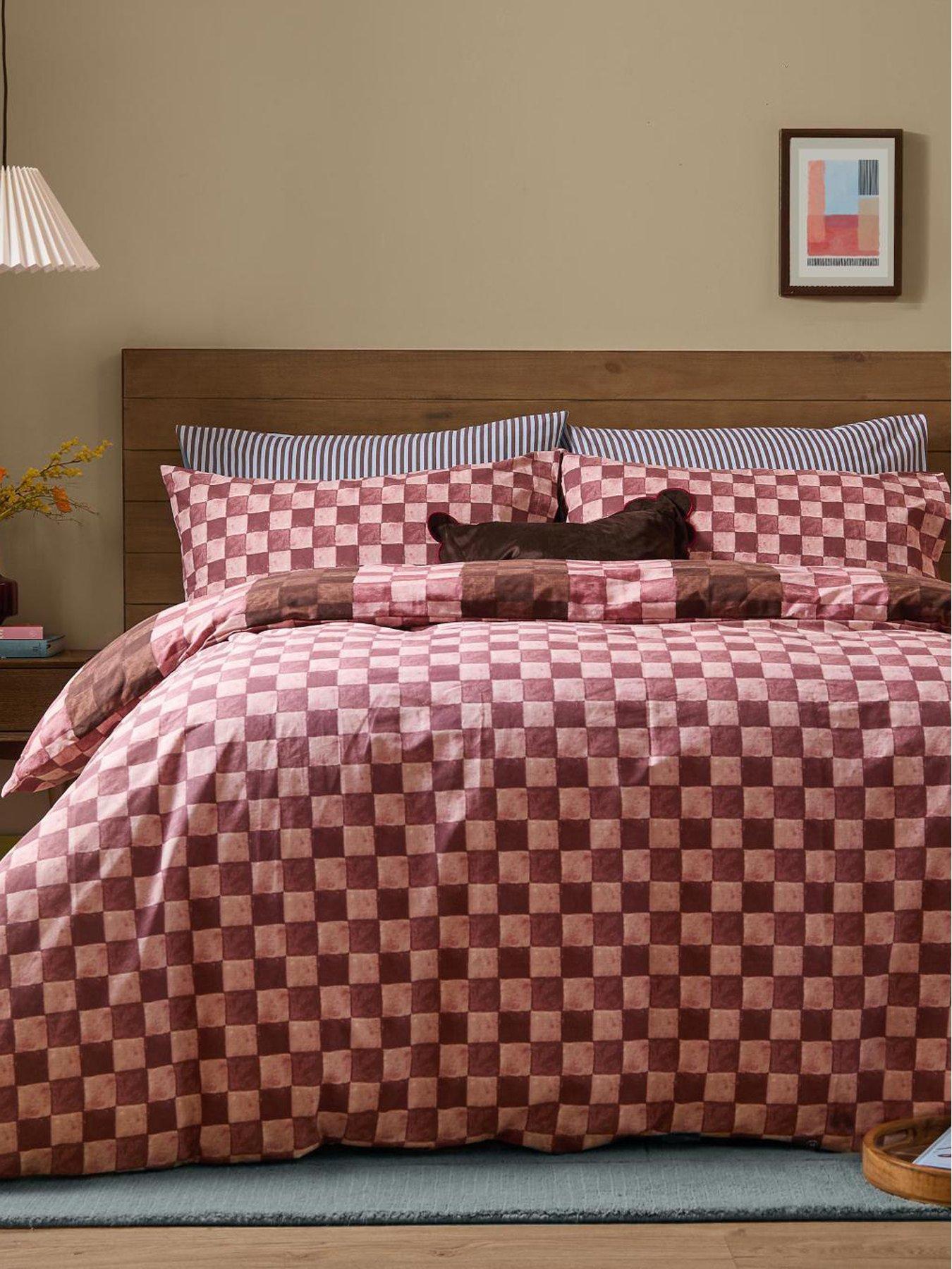 Image 3 of 4 of Furn Huxley Duvet Set Chocolate &amp; Blush