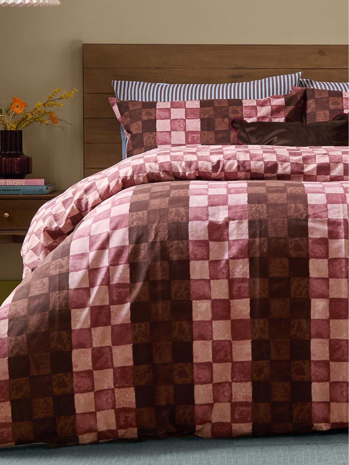 Image 4 of 4 of Furn Huxley Duvet Set Chocolate &amp; Blush